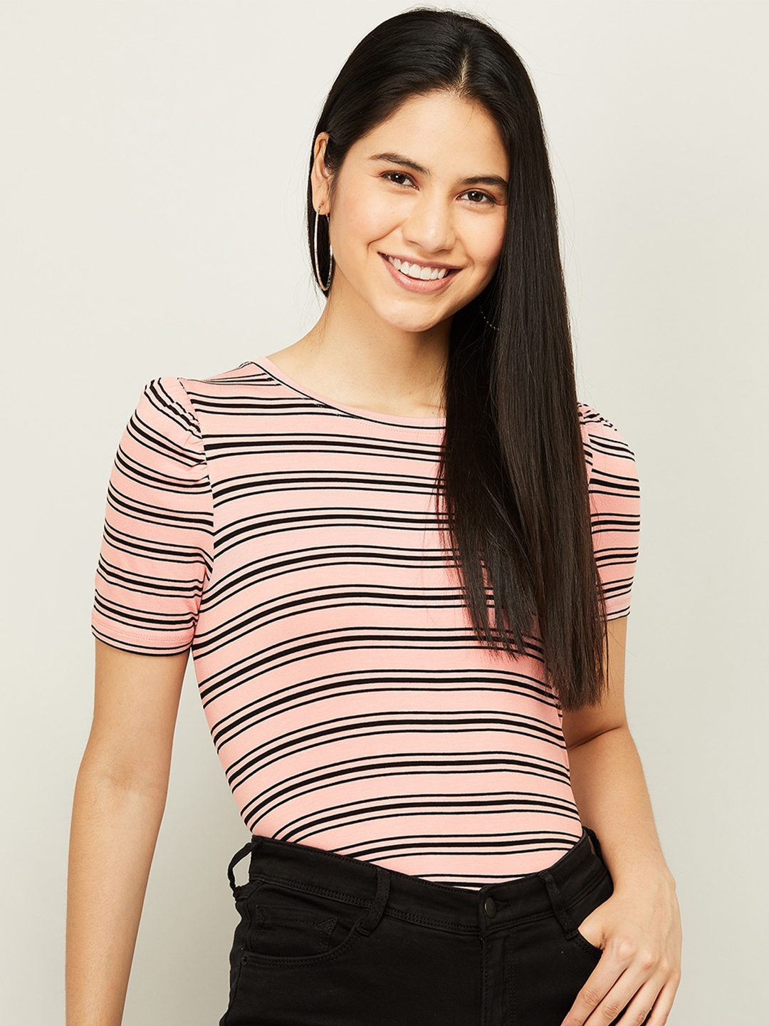 

Fame Forever by Lifestyle Pink Striped Top