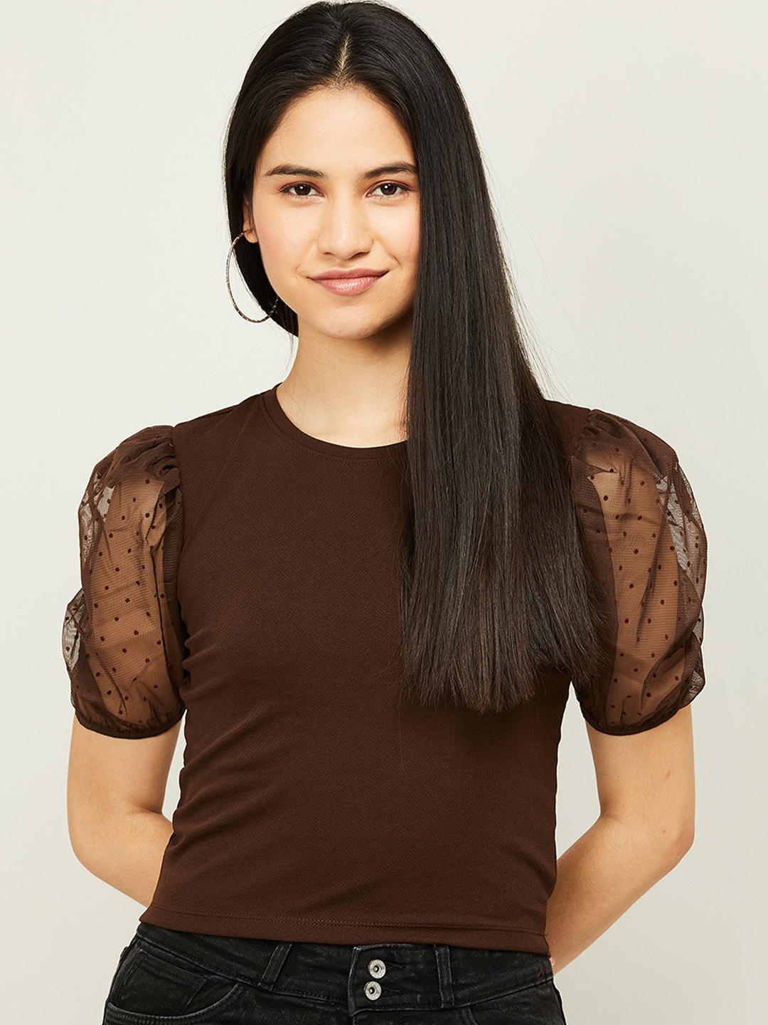 

Ginger by Lifestyle Brown Regular Top