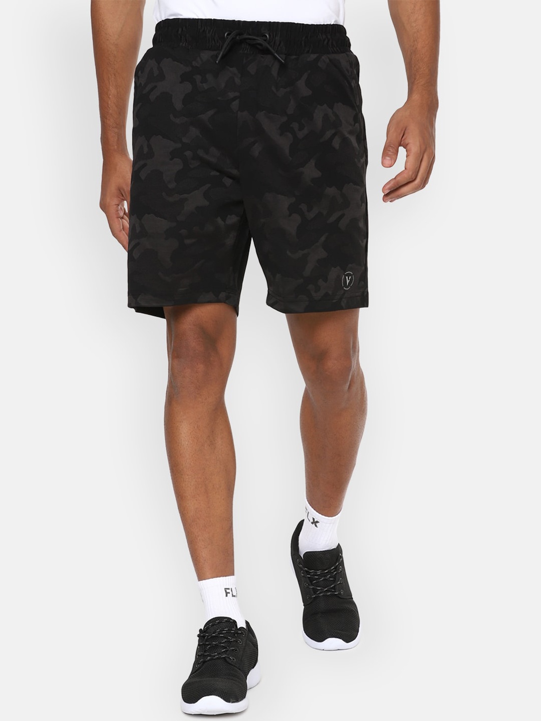 

Van Heusen Flex Men Grey Camouflage Printed Shorts