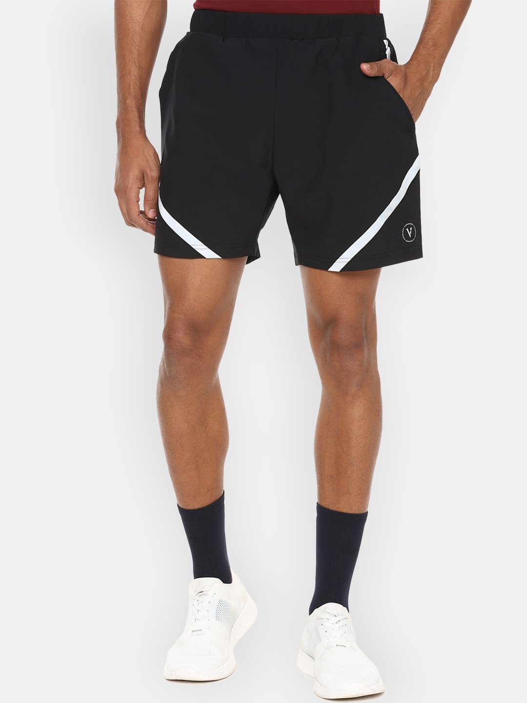 

Van Heusen Flex Men Colourblocked Training Shorts, Black