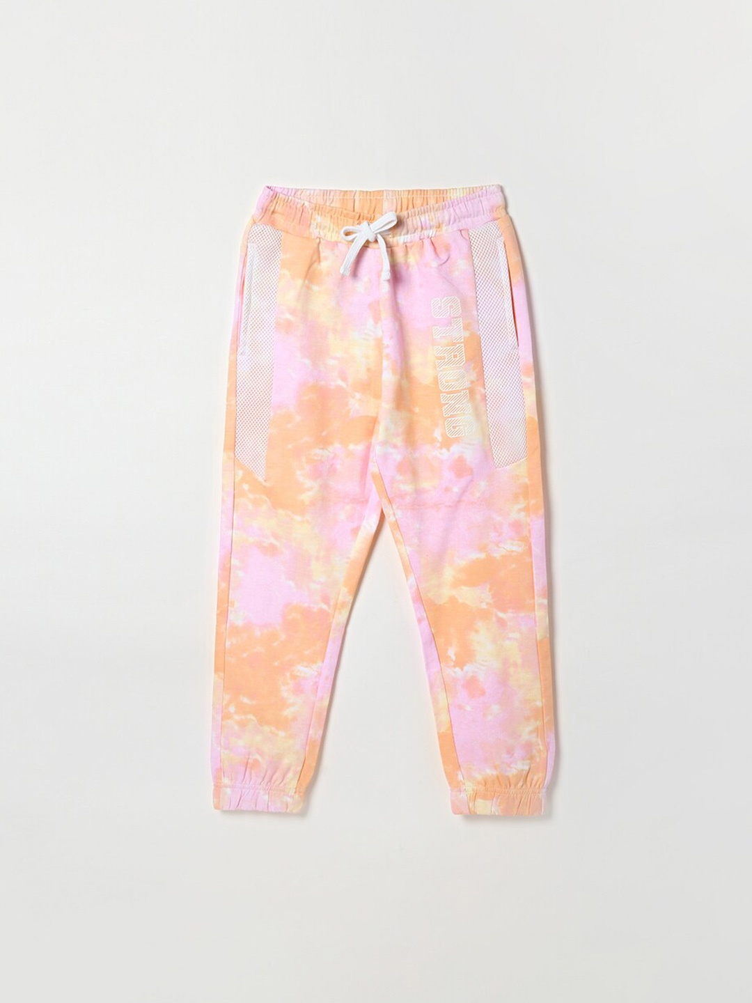 

Fame Forever by Lifestyle Girls Pink & Orange Printed Pure Cotton Joggers