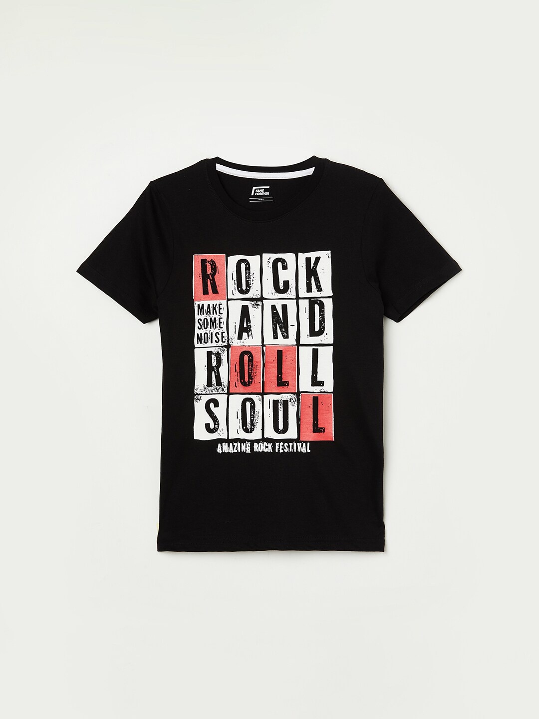 

Fame Forever by Lifestyle Boys Black Printed Pure Cotton T-shirt