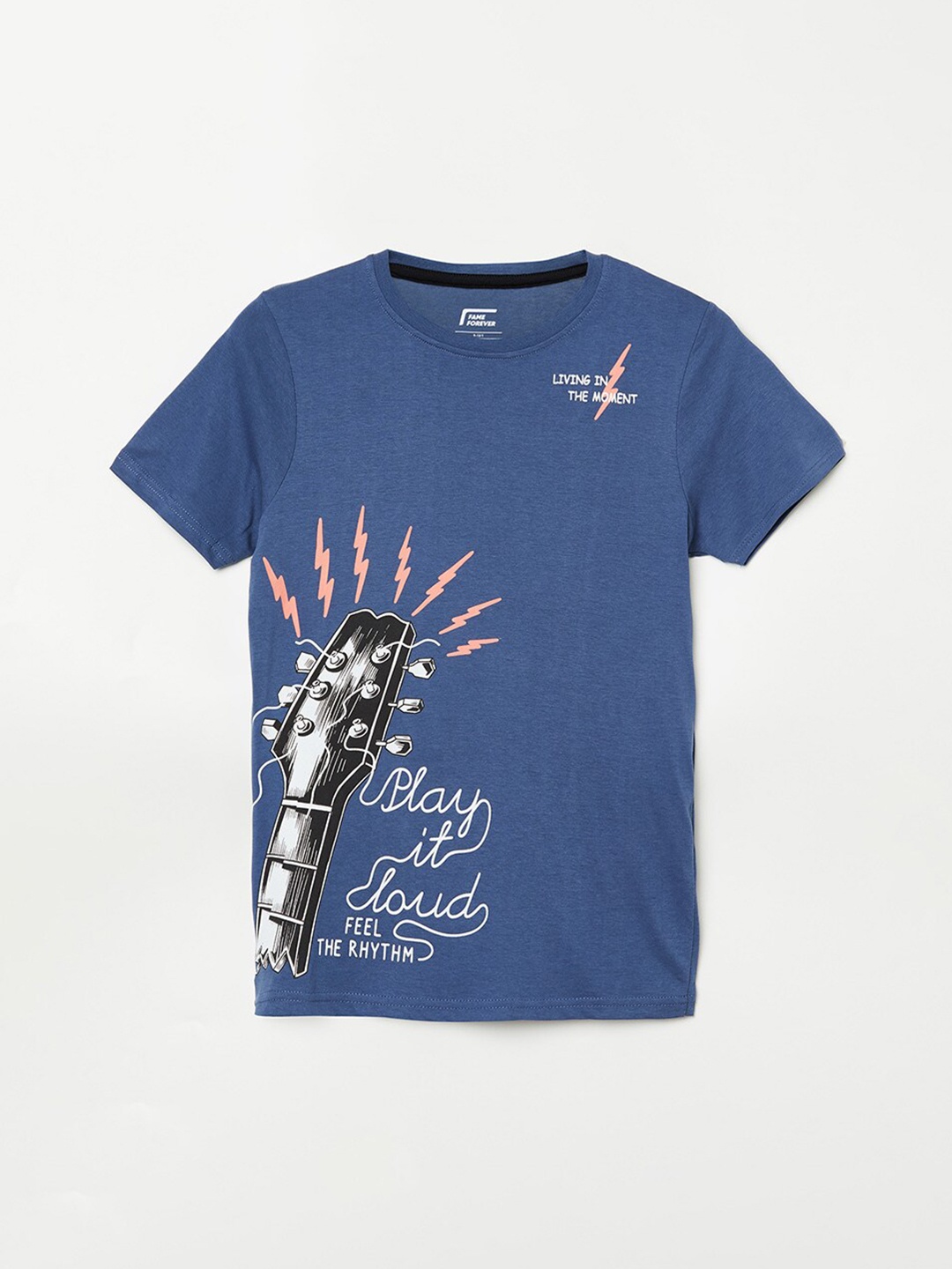 

Fame Forever by Lifestyle Boys Blue Printed Pure Cotton T-shirt