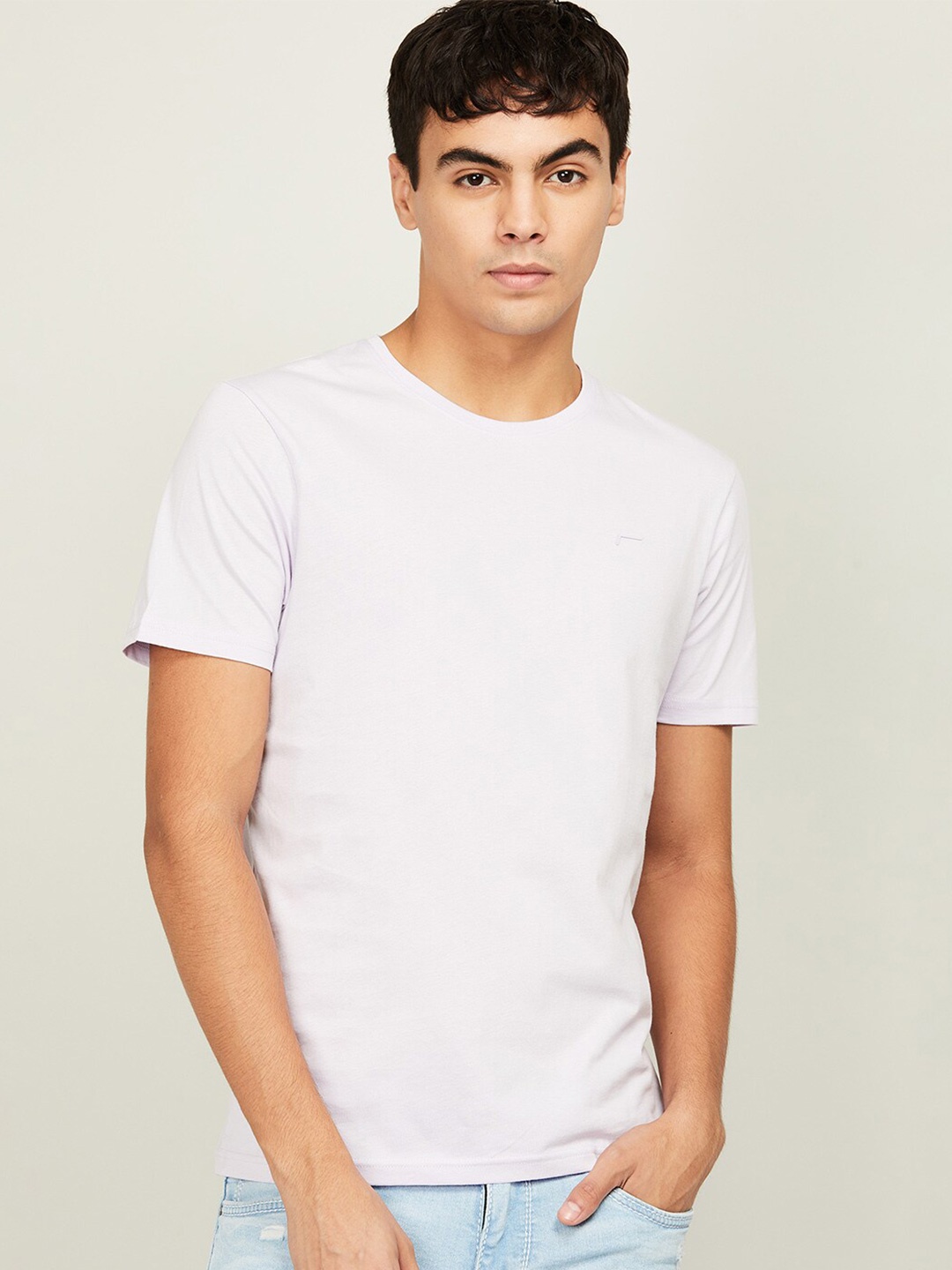 

Fame Forever by Lifestyle Men Purple Raw Edge T-shirt
