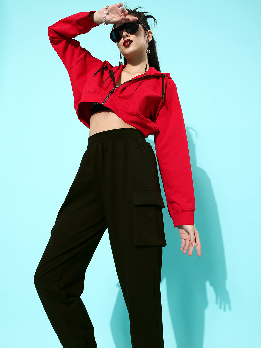 

abof Women Multi-Coloured Solid Jacket with Joggers