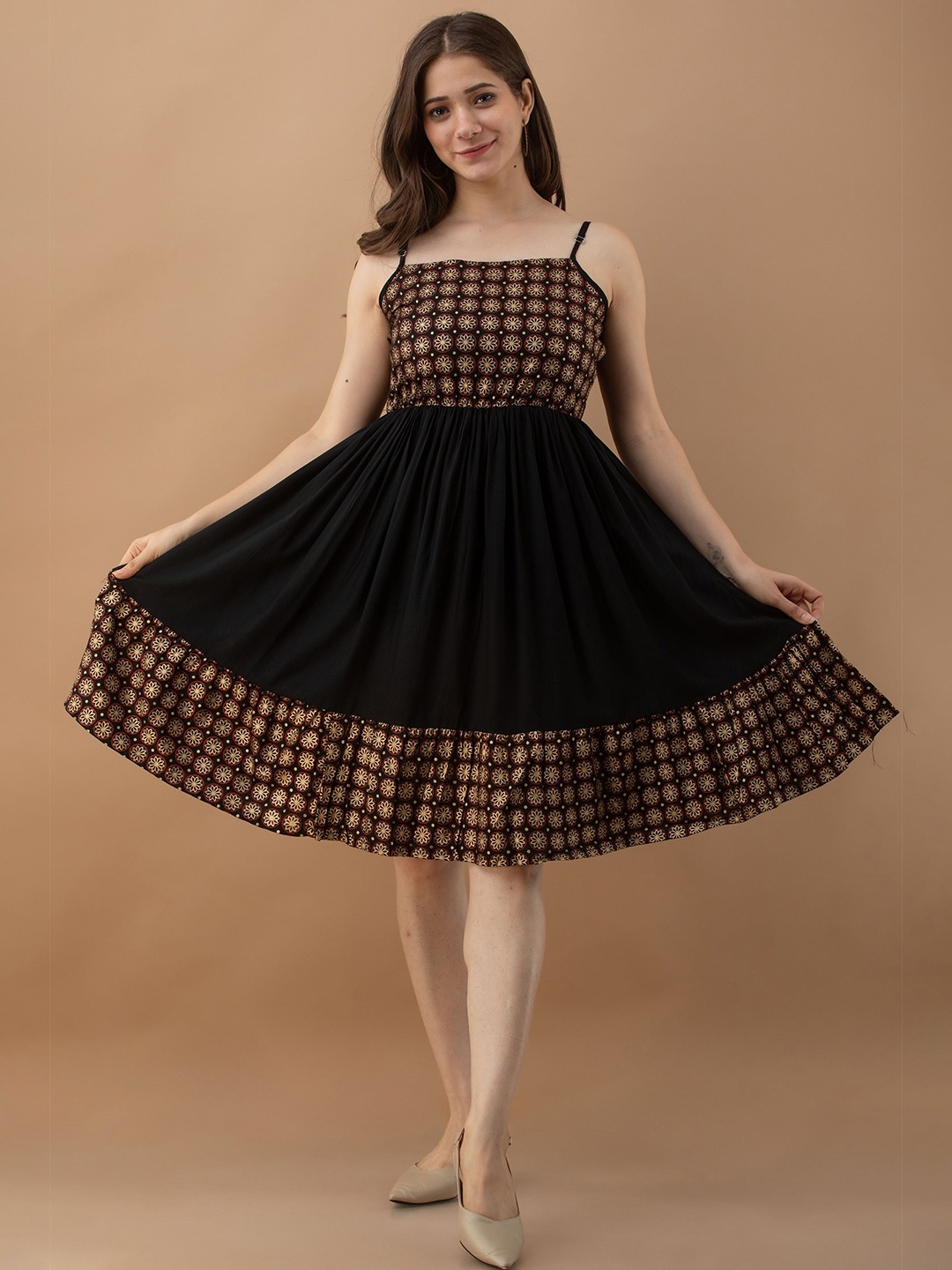 

DAEVISH Black Ethnic Motifs Liva Dress