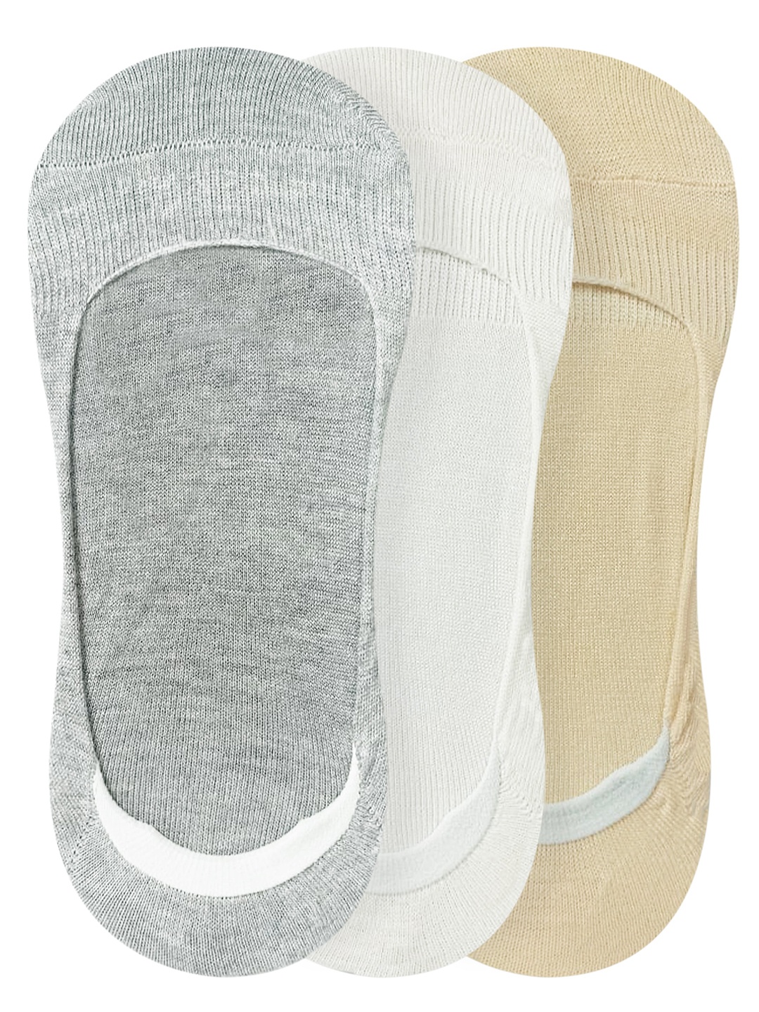 

Heelium Women Pack Of 3 Odour Free Breathable Low Cut Bamboo Shoe-Liners, Grey