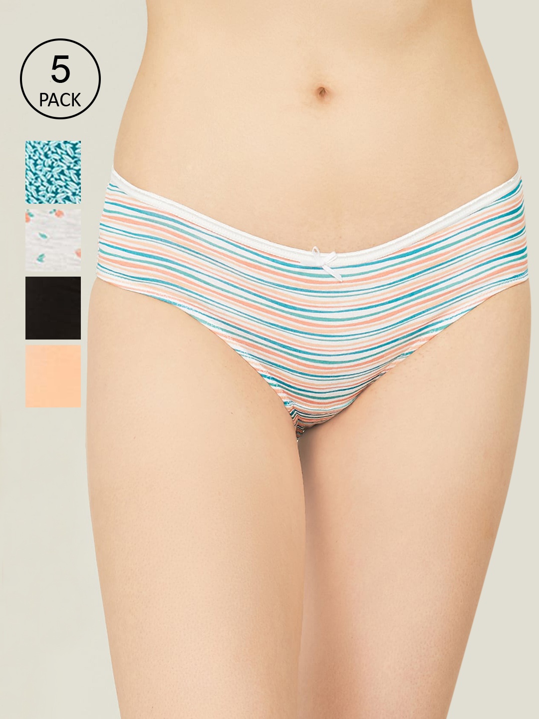 

Ginger by Lifestyle Pack of 5 Black & Blue Printed Basic Briefs 1000010903530