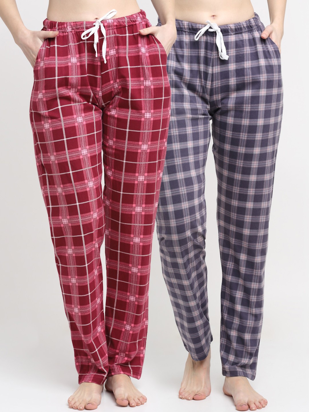 

Kanvin Women pack of 2 Red cotton Lounge Pants
