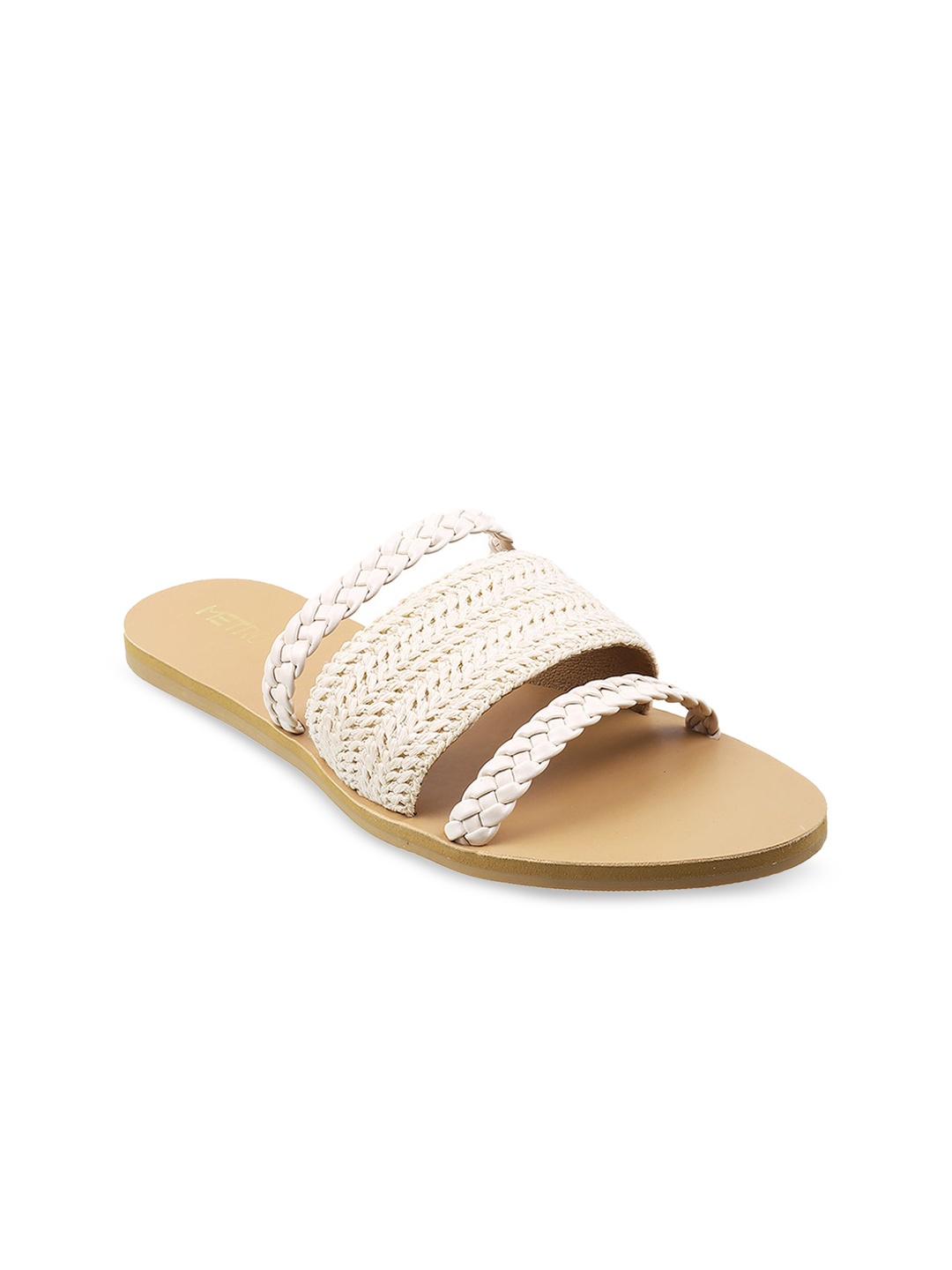 

Metro Women Beige Open Toe Flats