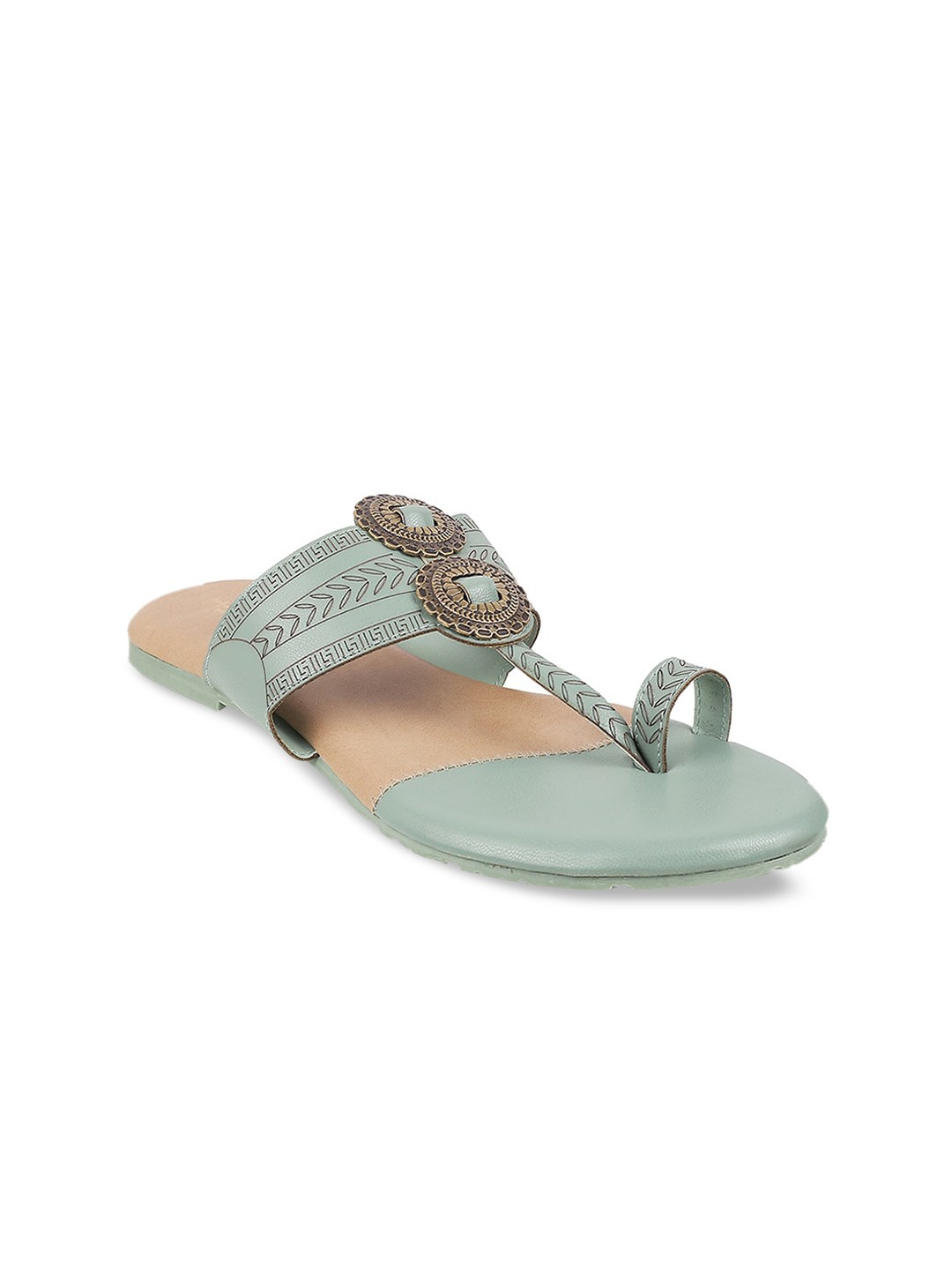 

Metro Women Green Textured One Toe Flats