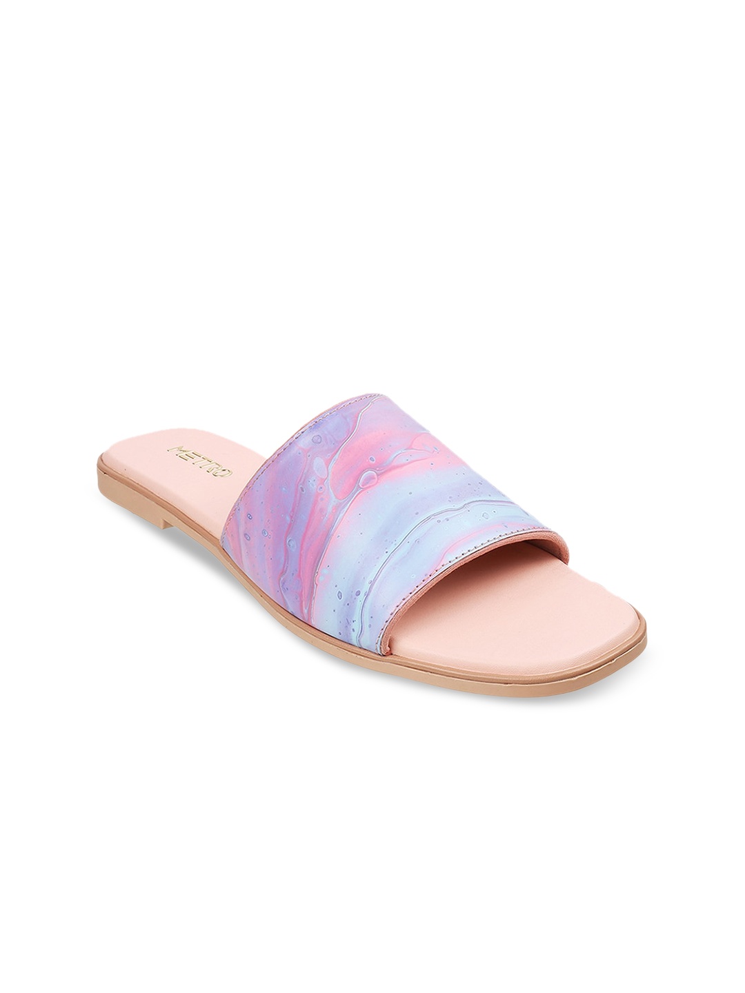 

Metro Women Pink Printed Open Toe Flats
