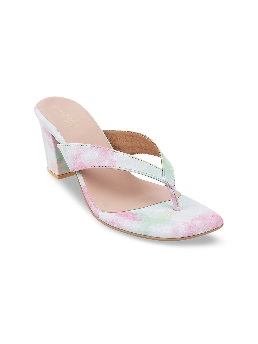 

Metro Green Printed Block Sandals