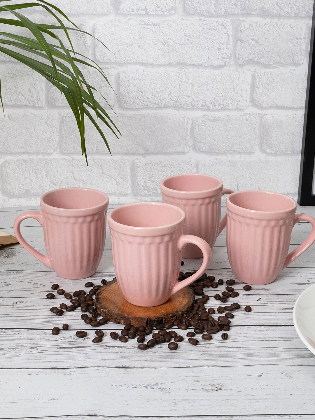 

Homesake Pink Handcrafted Solid Ceramic Glossy Mugs Set of Cups and Mugs