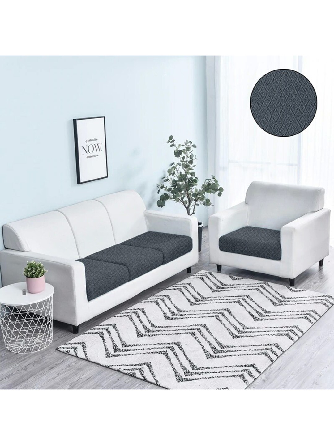 

Cortina Charcoal Grey 4 Pieces Square Sofa Covers