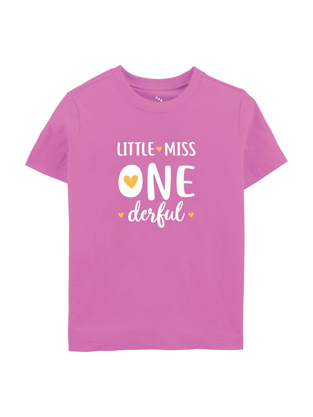 

Zeezeezoo Kids Miss Onederful Birthday Printed T-shirt, Pink