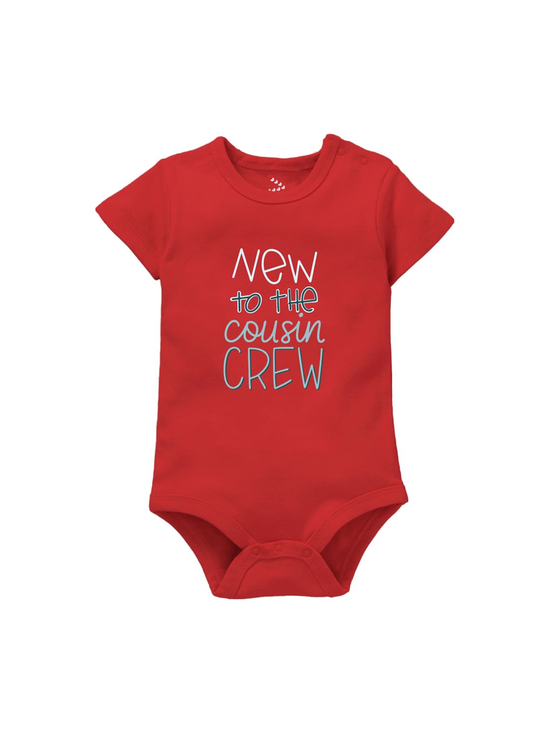 

Zeezeezoo Infant Kids Red New to The Cousin Crew Print Bodysuit