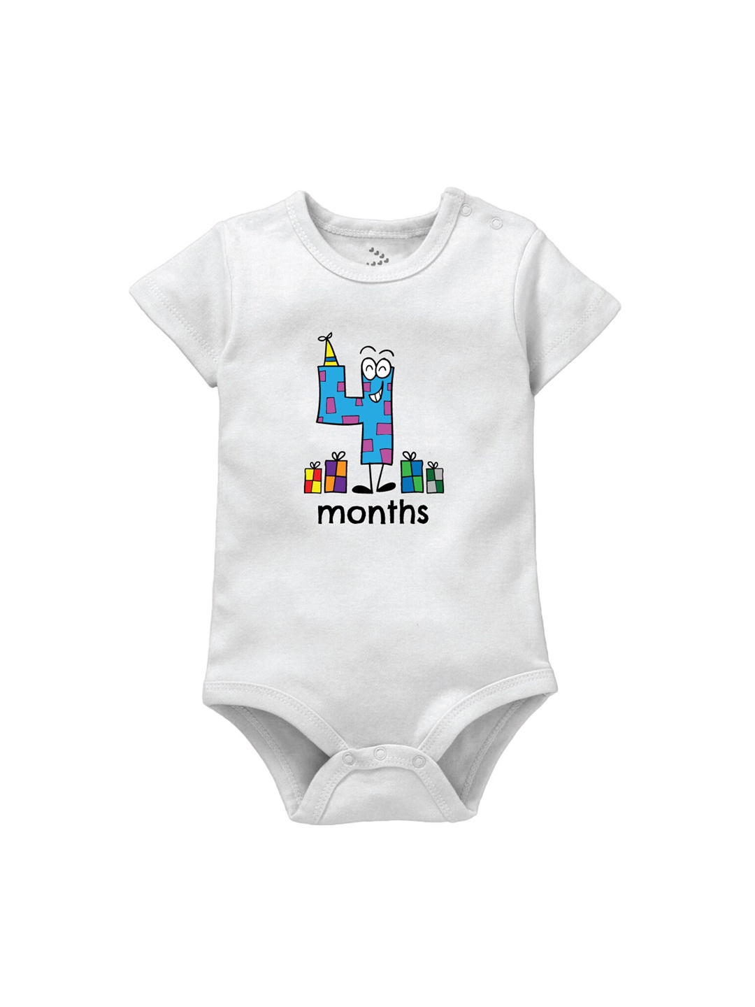 

Zeezeezoo Infant Kids White I am 4 months Birthday Print Bodysuit