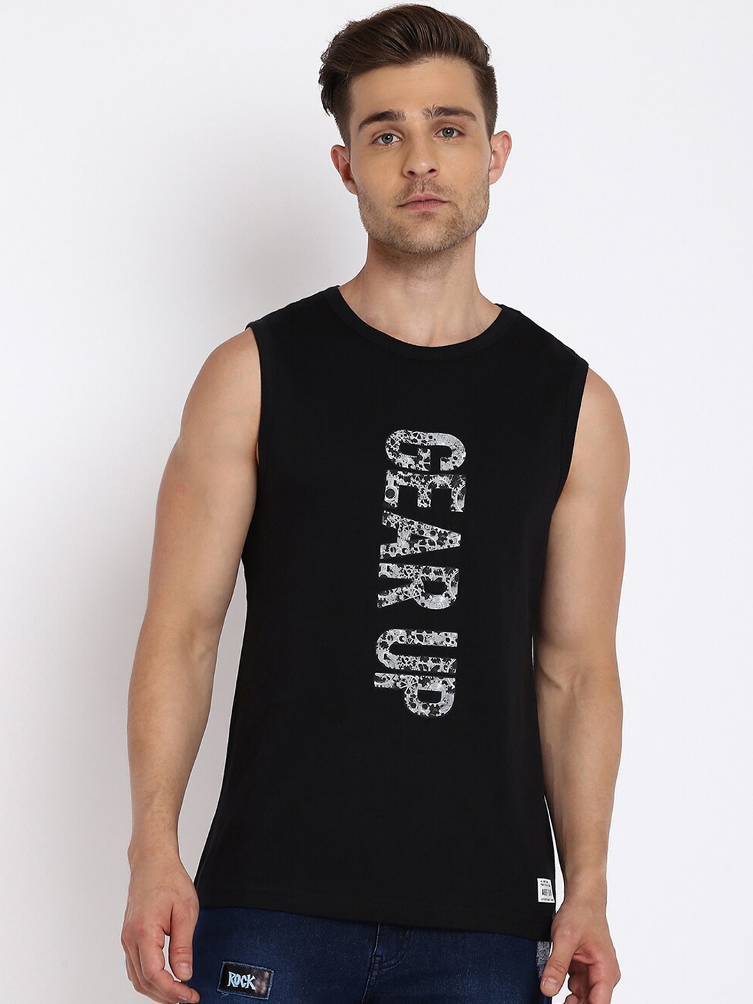 

abof Men Black Printed Pure Cotton Innerwear Vests BOS21AMCWVS8198911