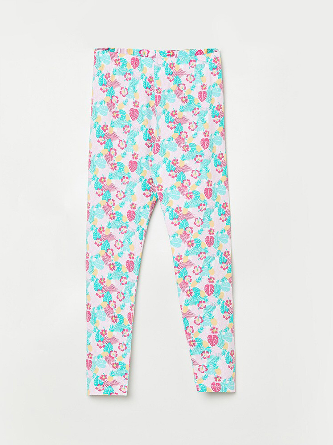 

Fame Forever by Lifestyle Girls Green & Pink Printed Comfort-Fit Ankle-Length Leggings
