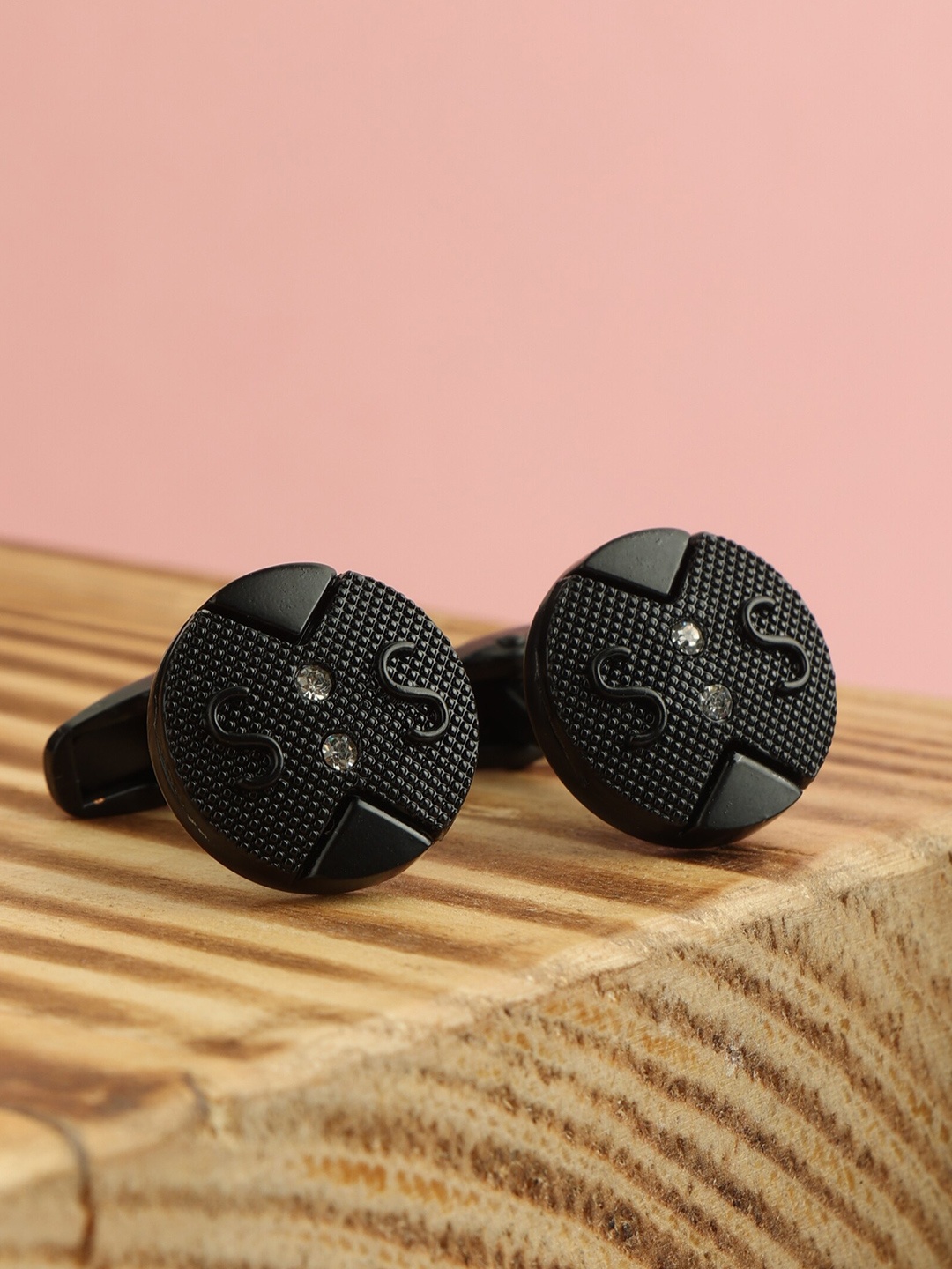 

Alvaro Castagnino Black Round Cufflink