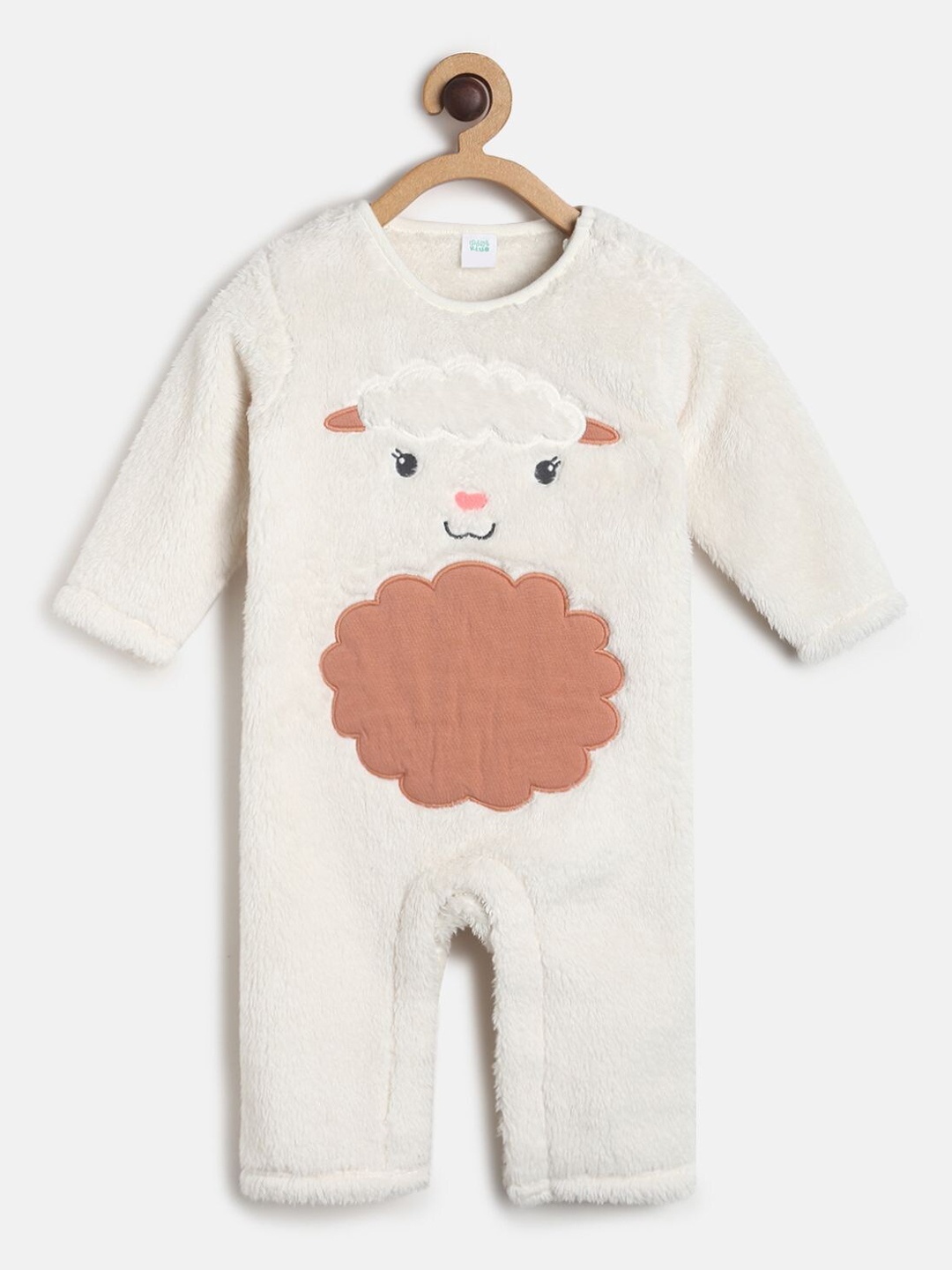 

MINI KLUB Infant Girls White & Brown Printed Rompers