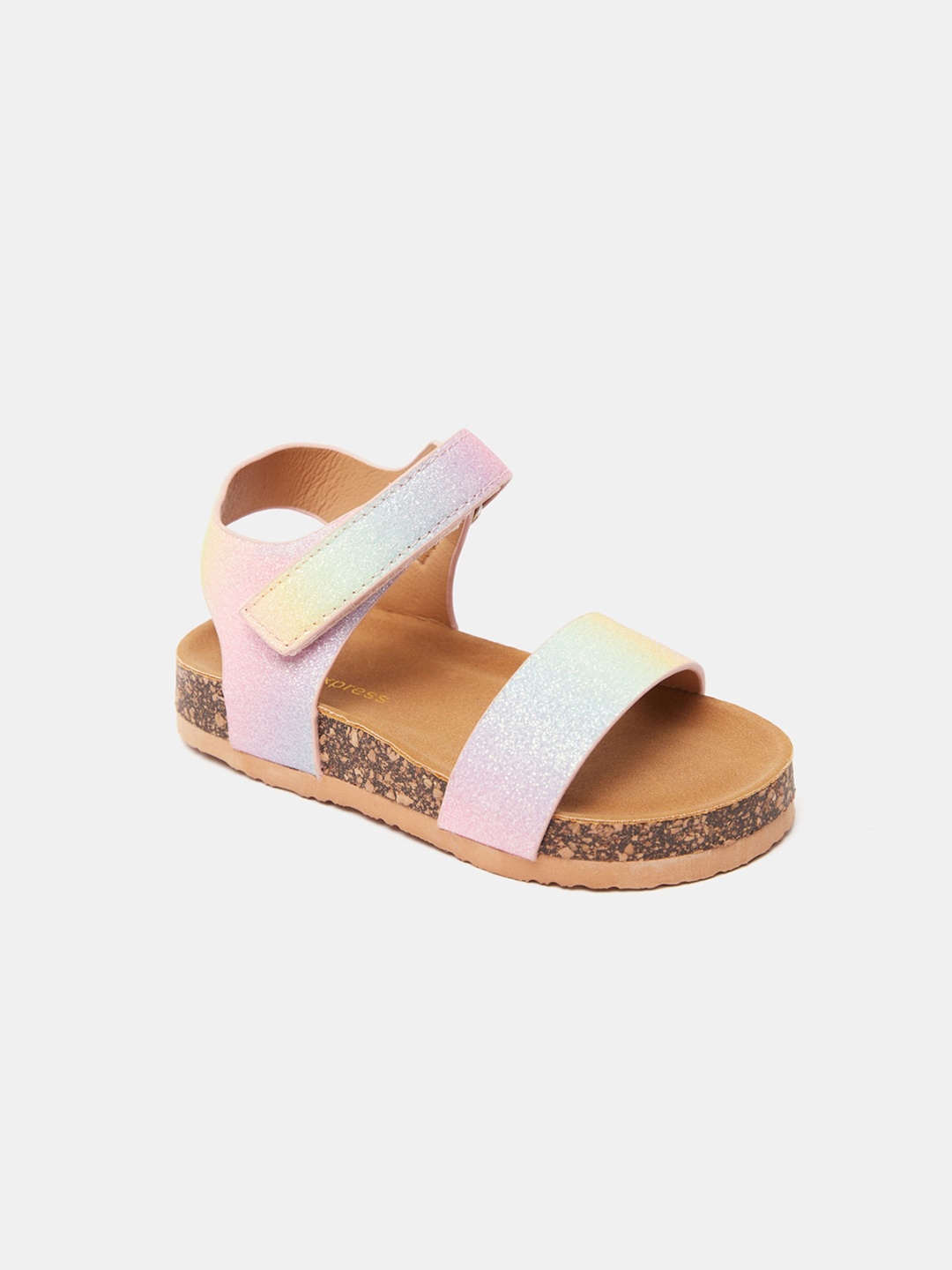 

shoexpress Girls Fuchsia Colourblocked Open Toe Flats