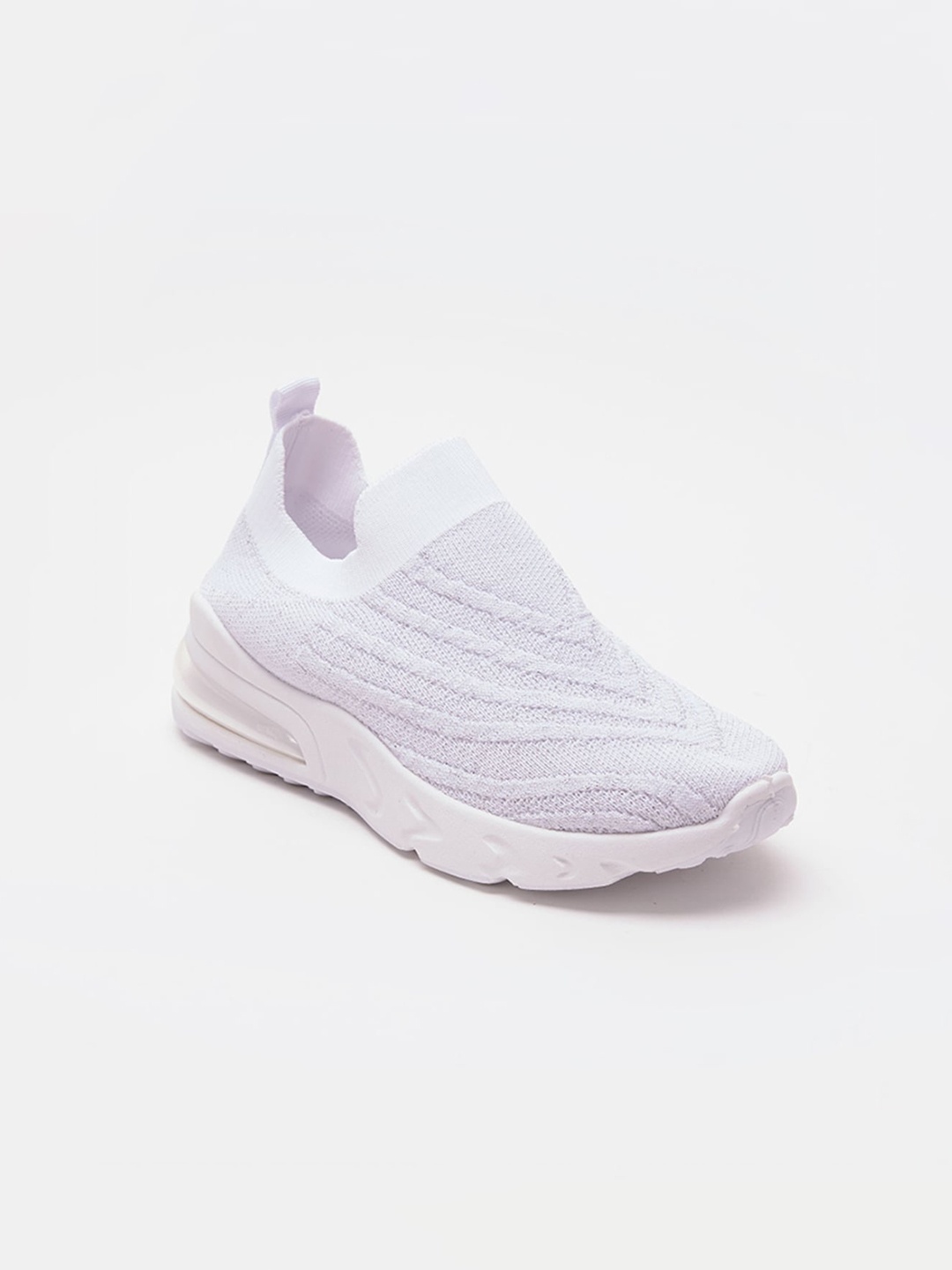 

shoexpress Girls White Woven Design Slip-On Sneakers