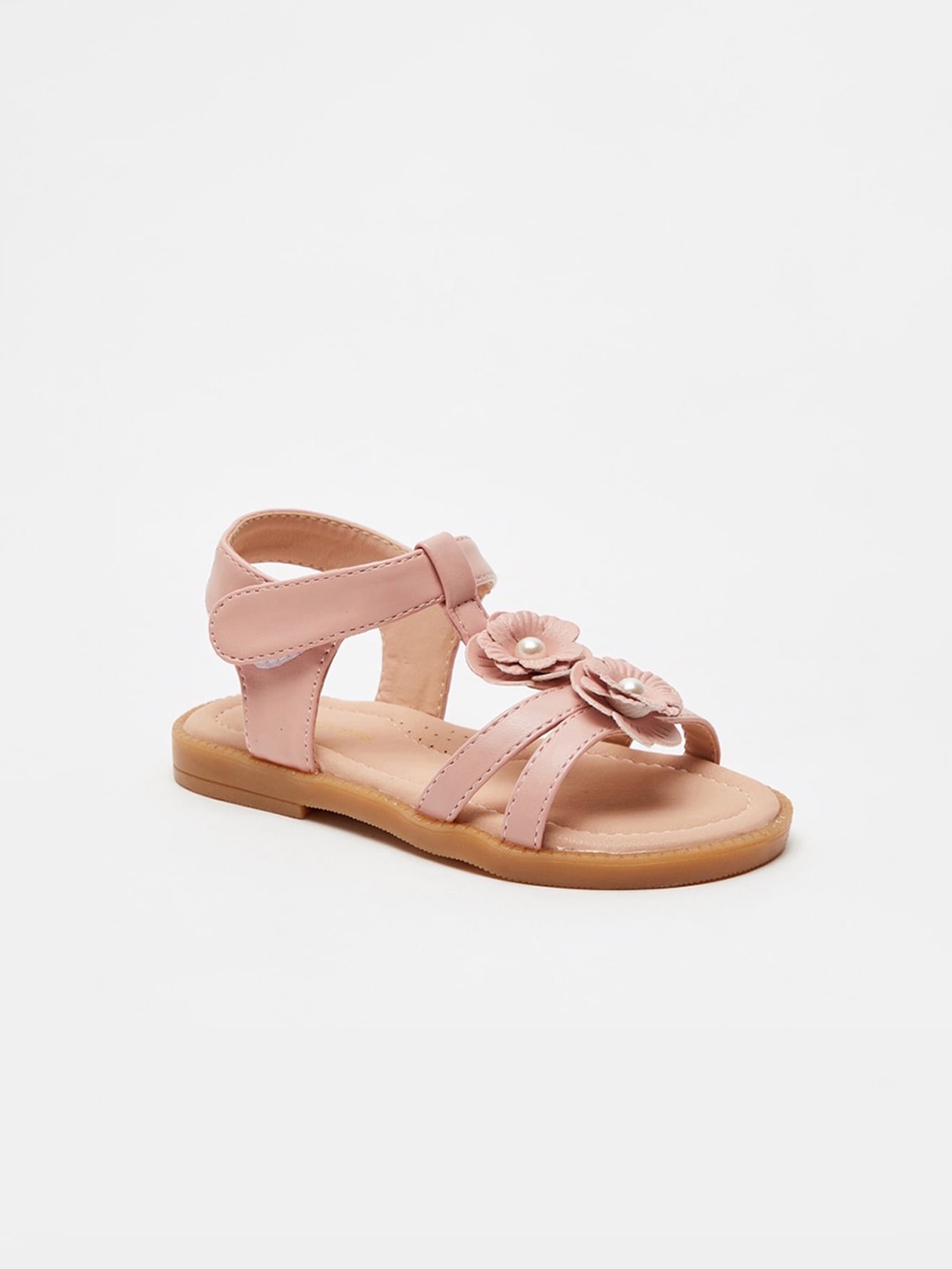

shoexpress Girls Pink Textured Open Toe Flats with Bows