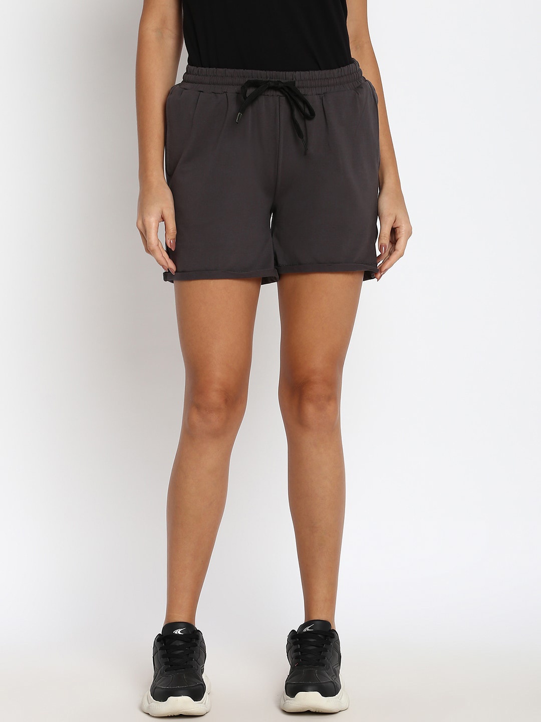 

abof Women Grey Sports Shorts