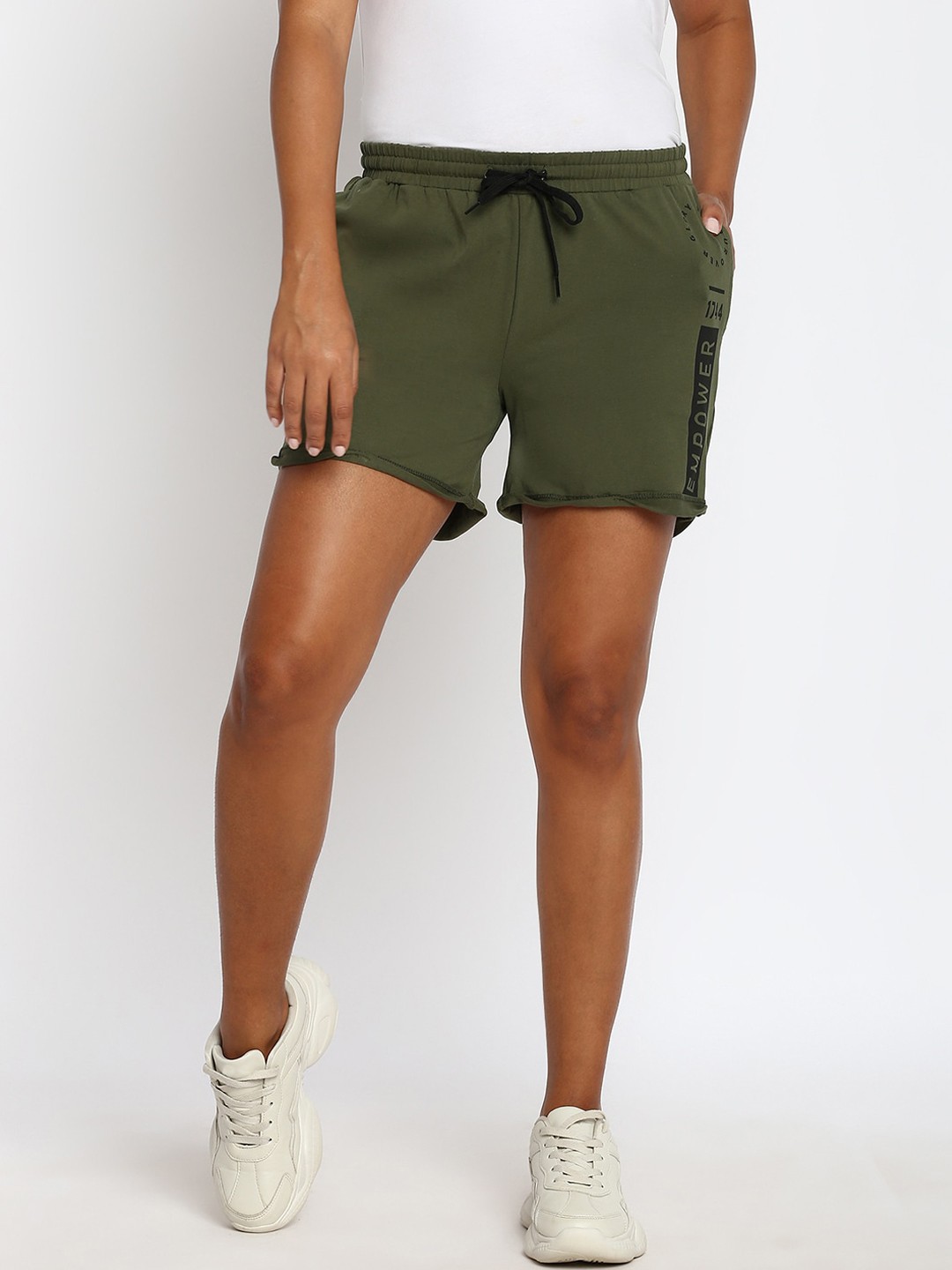 

abof Women Olive Green Shorts