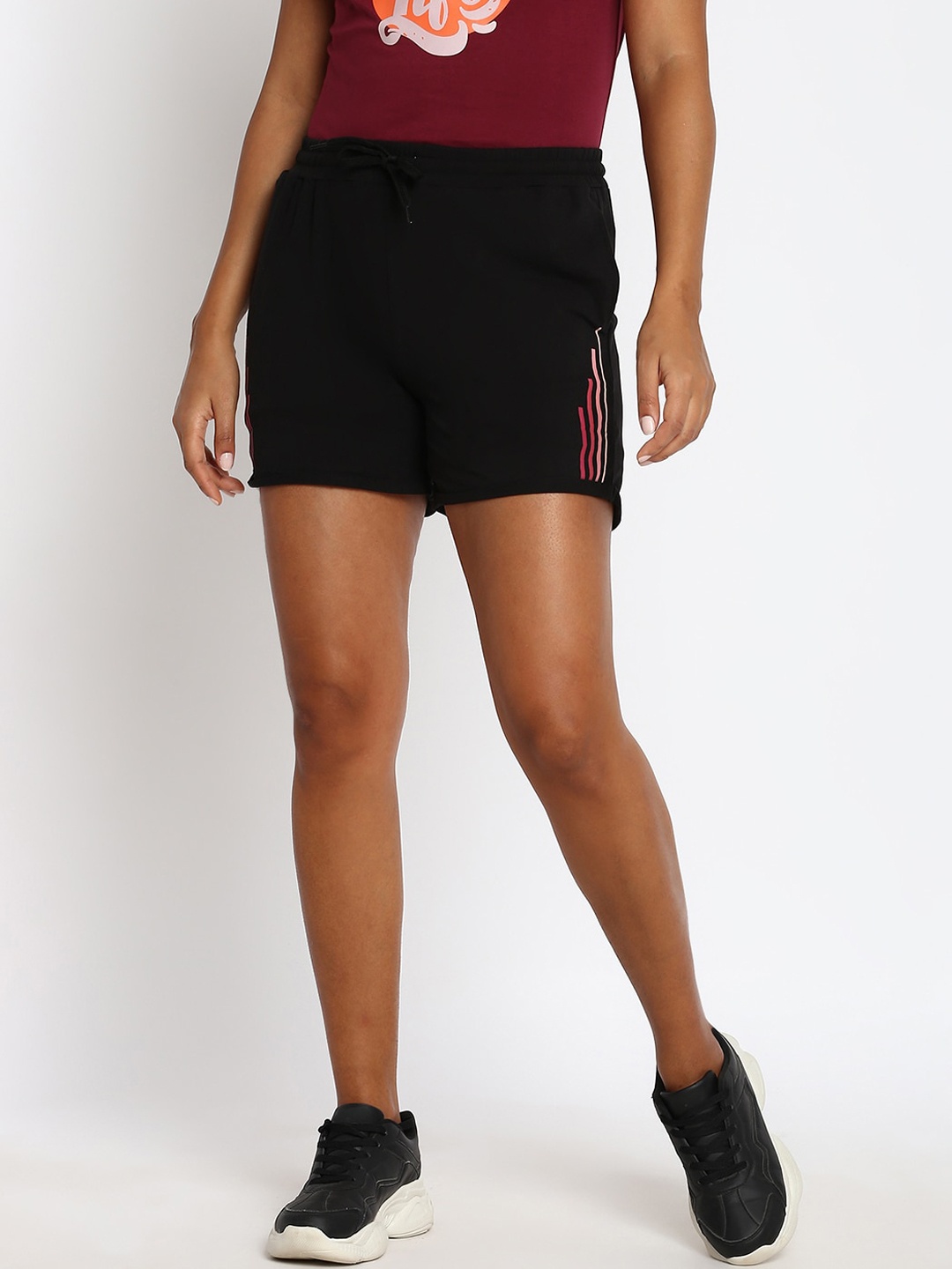 

abof Women Black Sports Shorts