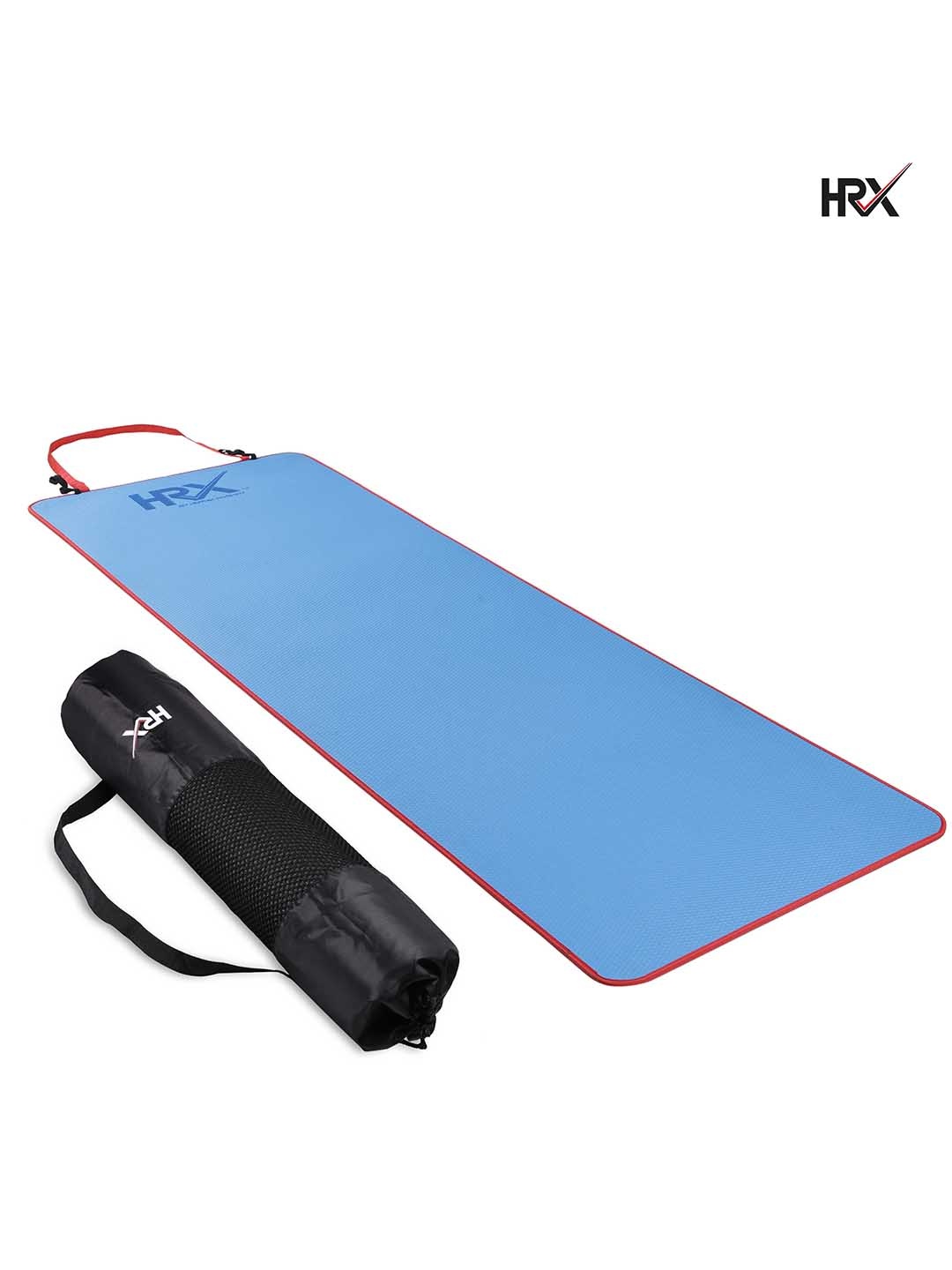 

HRX By Hrithik Roshan Blue Anti Skid Yoga Mat with Inbuilt Strap Mat with Bag 6 mm