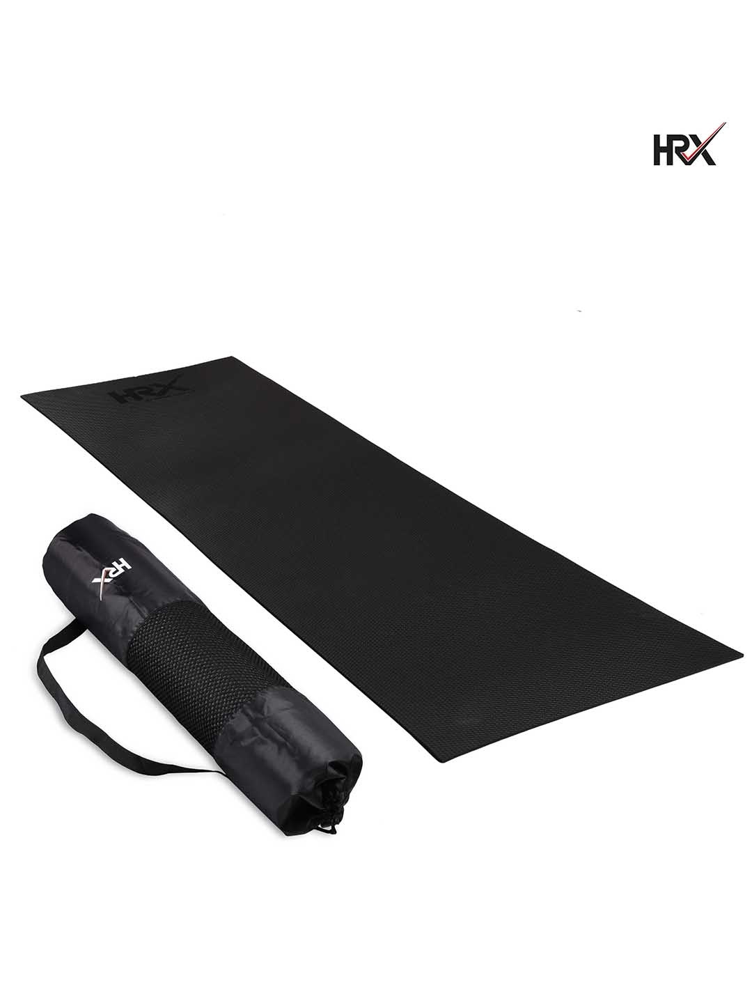 

HRX By Hrithik Roshan Black Anti Skid Superior EVA Yoga Mat with Bag 6 mm