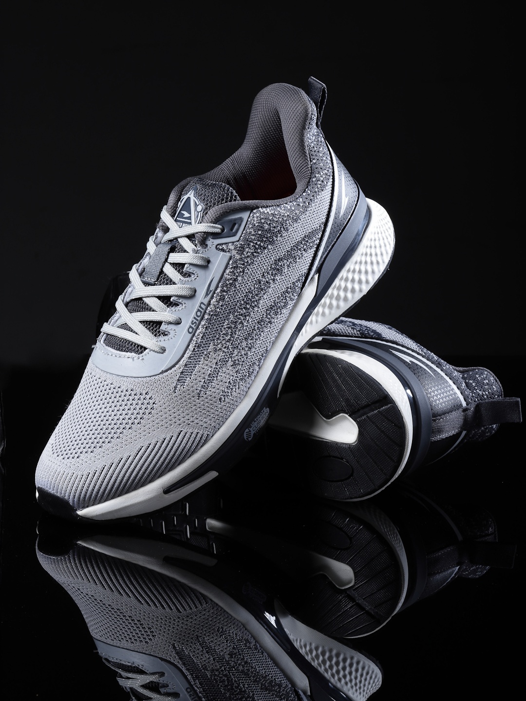 

ASIAN Men Grey Mesh Running Non-Marking Shoes