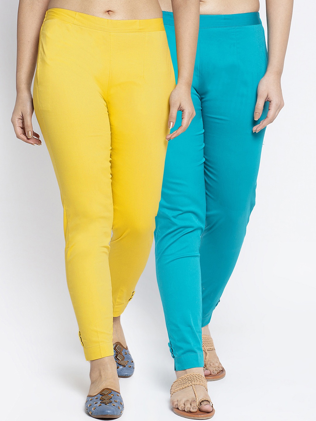 

GRACIT Women Yellow Smart Slim Fit Trousers
