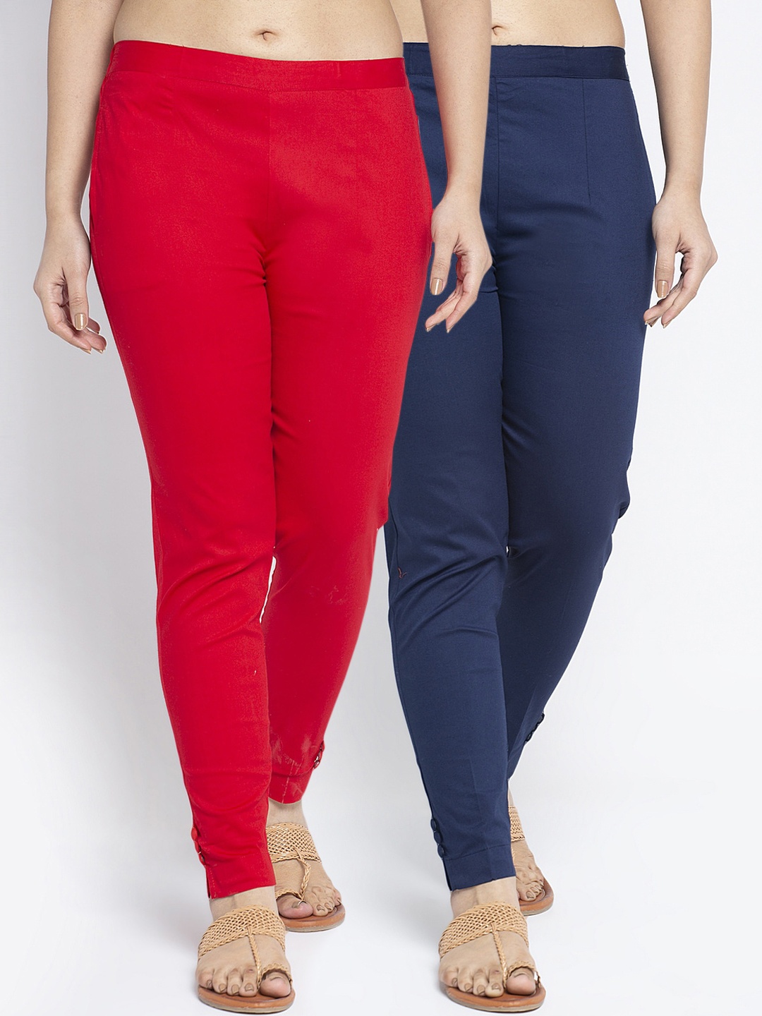 

GRACIT Women Red Smart Slim Fit Trousers