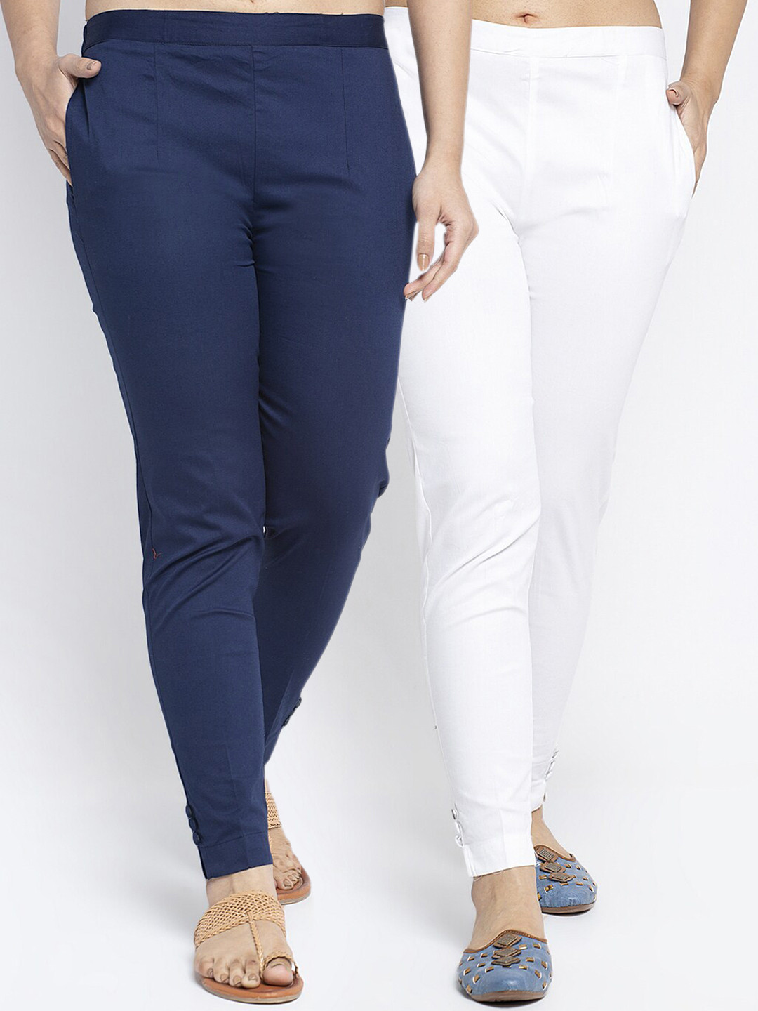 

GRACIT Women White Smart Slim Fit Trousers