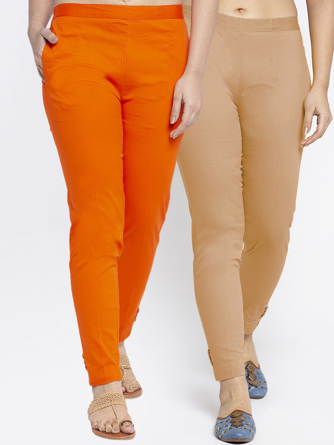 

GRACIT Women Orange Smart Slim Fit Trousers