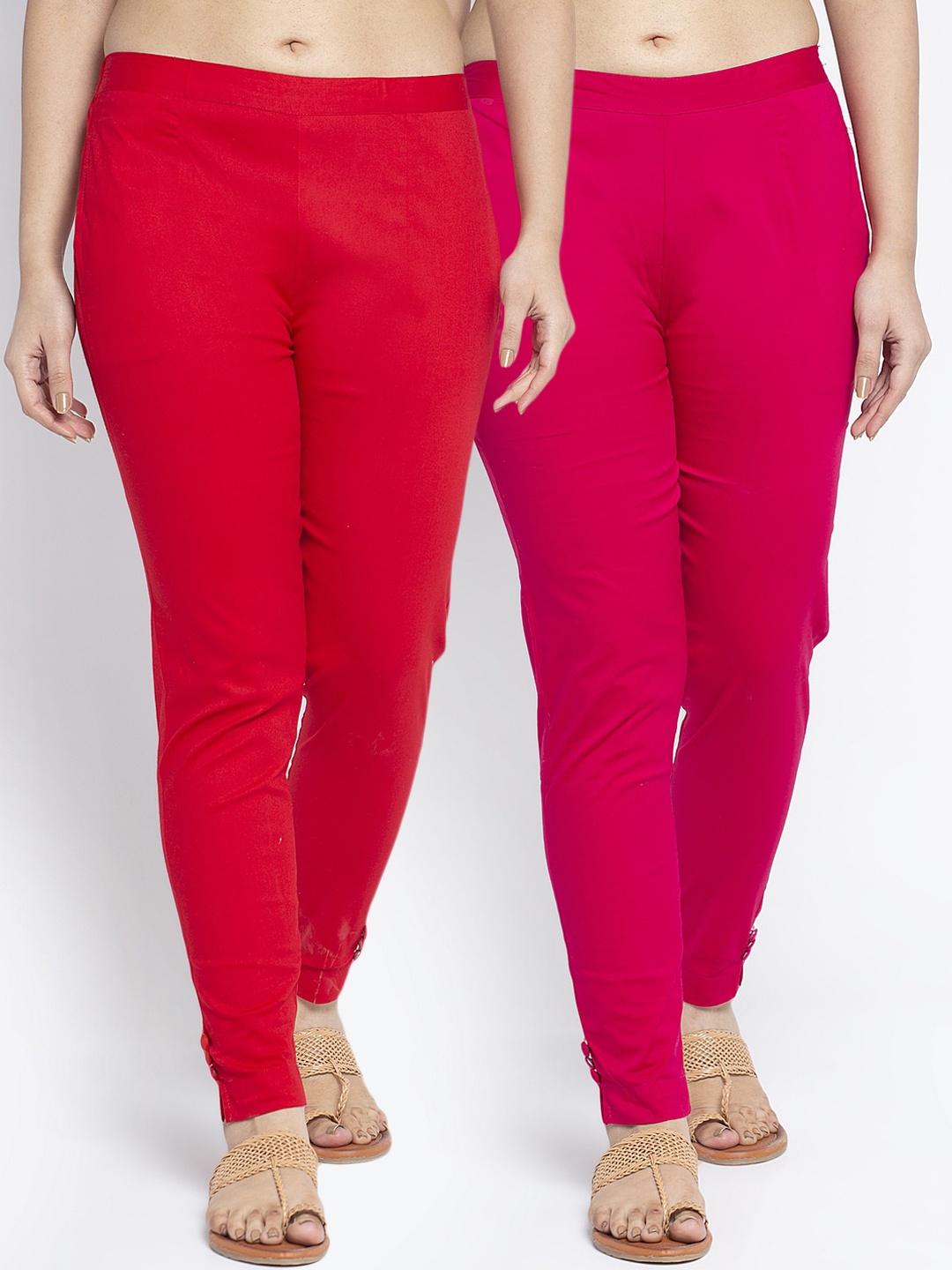 

GRACIT Women Red Smart Slim Fit Trousers