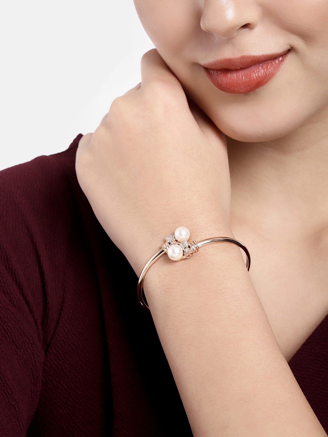 

I Jewels Women Rose Gold-Plated Wraparound Bracelet