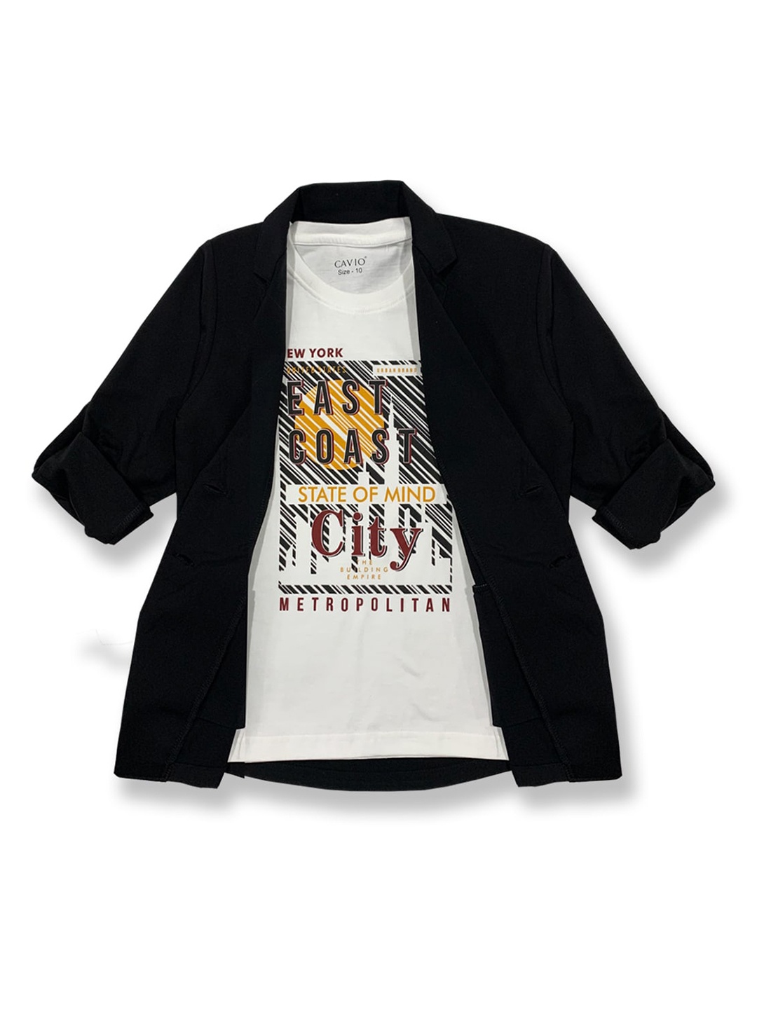 

CAVIO Boys Black Printed Casual Shirt