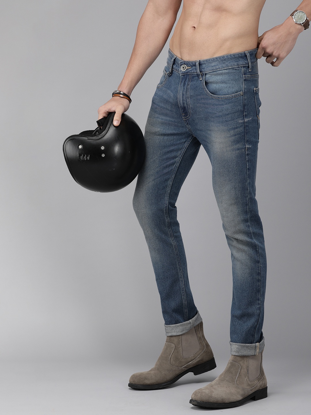 

Roadster Men Blue Skinny Fit Light Fade Jeans