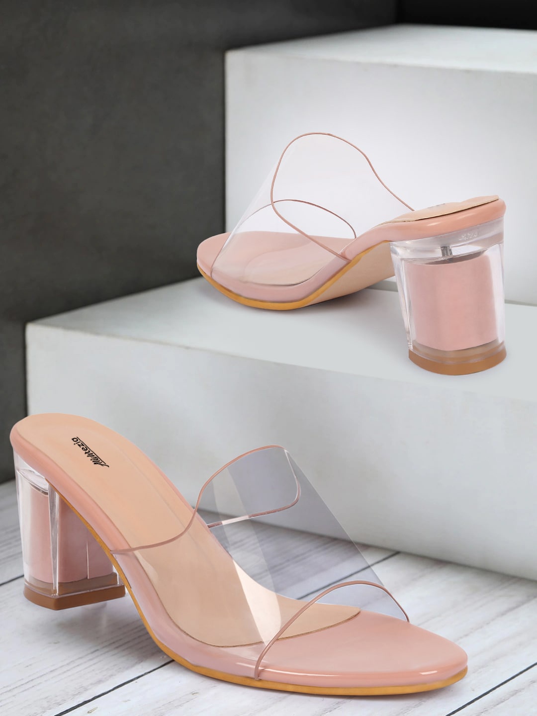 

Alishtezia Pink PU Block Sandals