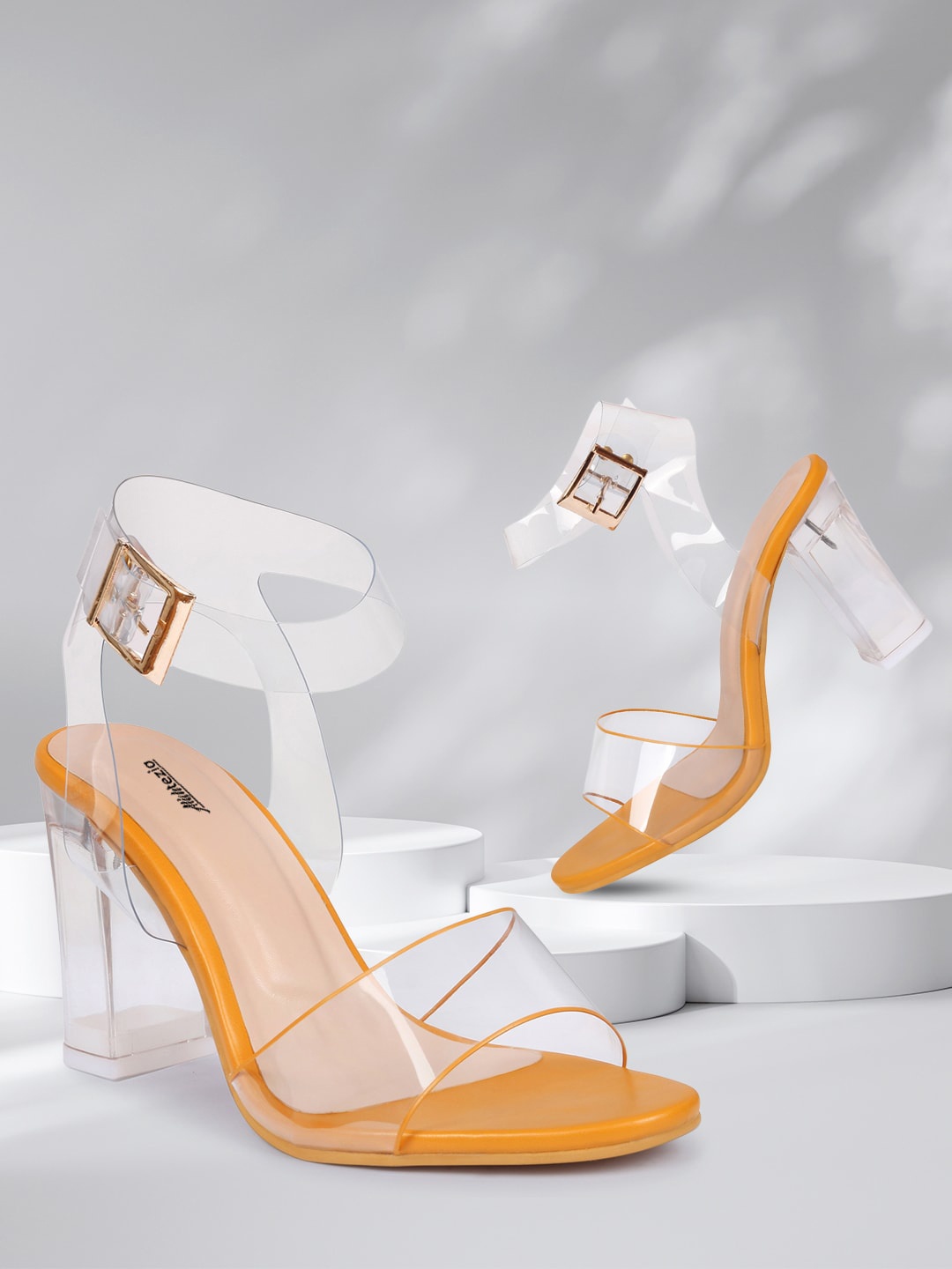 

Alishtezia Yellow PU Block Peep Toes