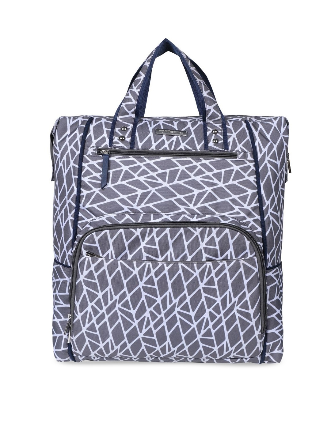 

My Milestones Kids Grey & White Printed Diaper Bag