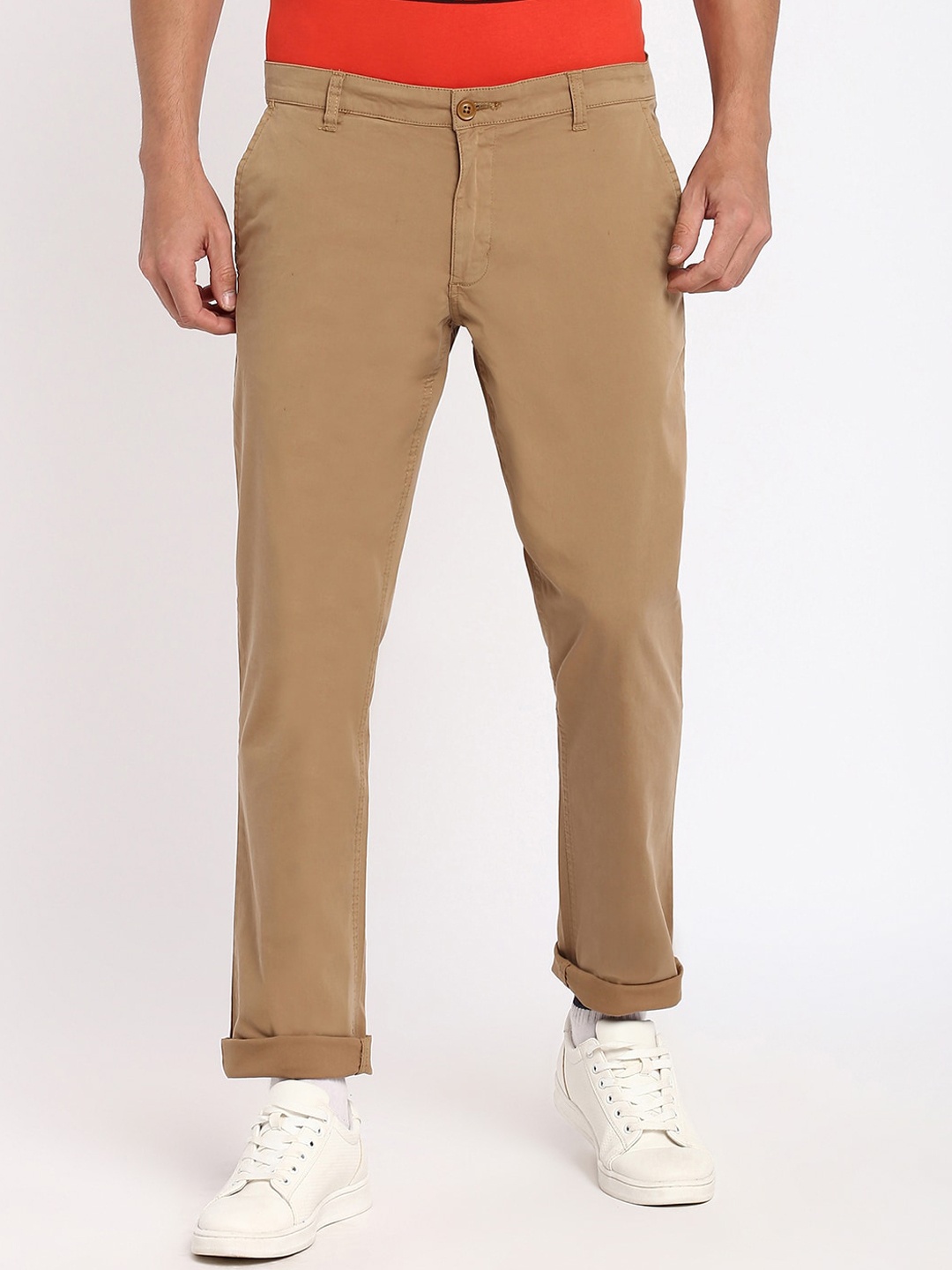 

abof Men Brown Chinos Trousers