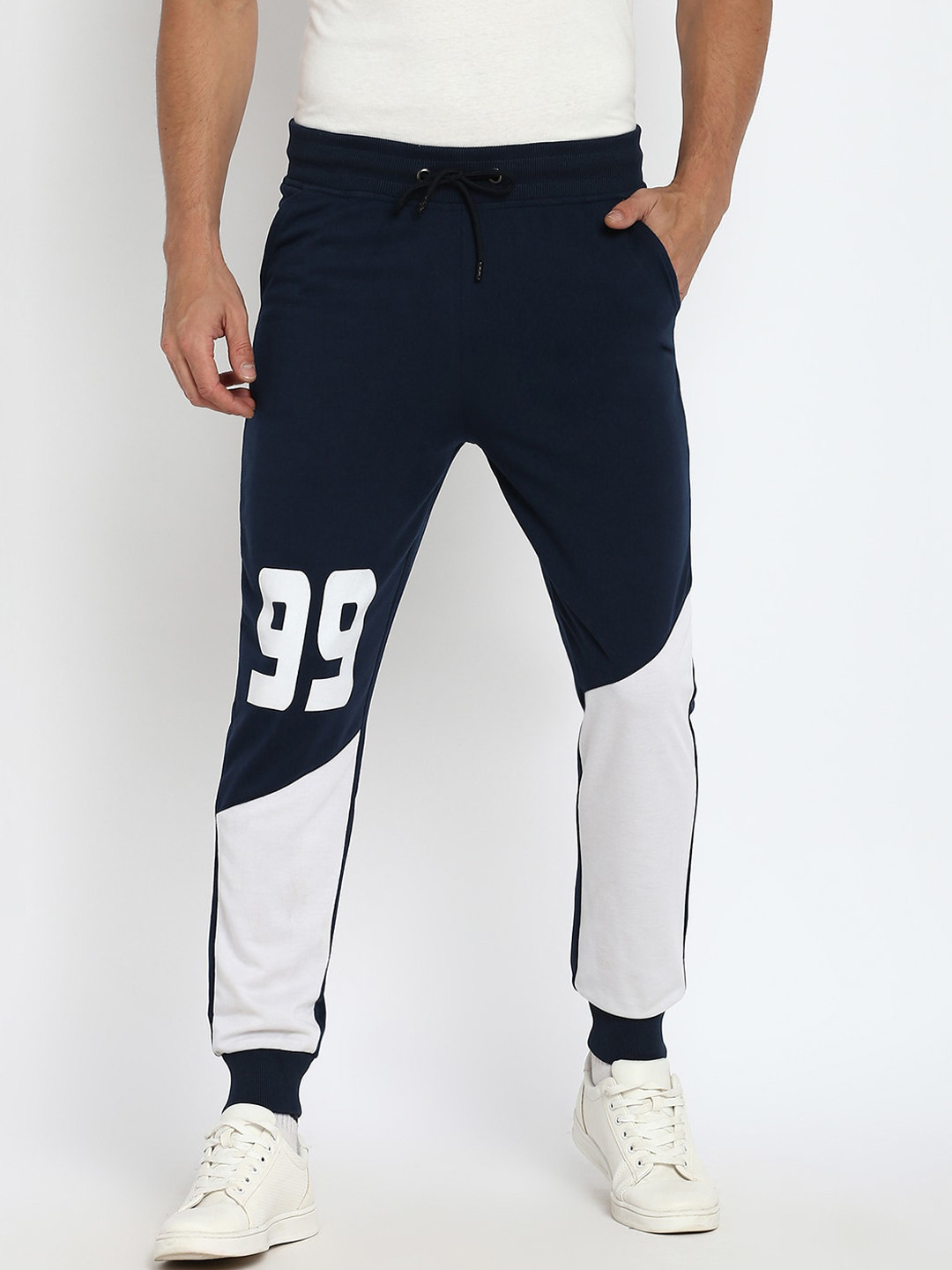 

abof Men Navy Blue Joggers Trousers