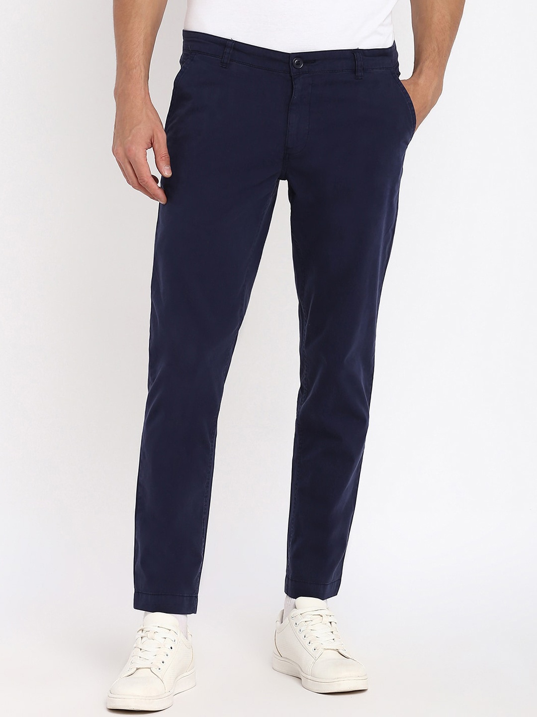 

abof Men Navy Blue Trousers