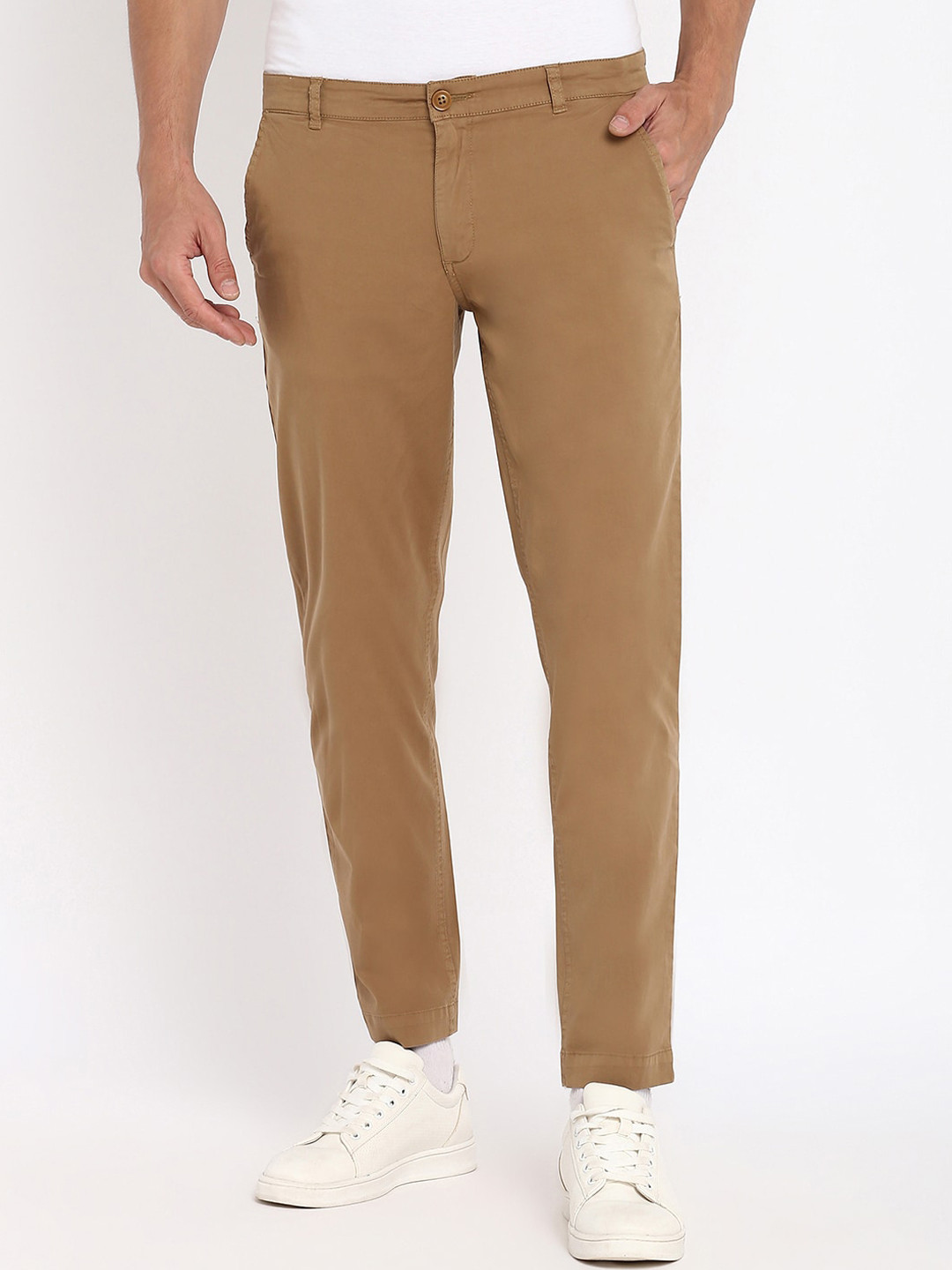 

abof Men Brown Chinos Trousers